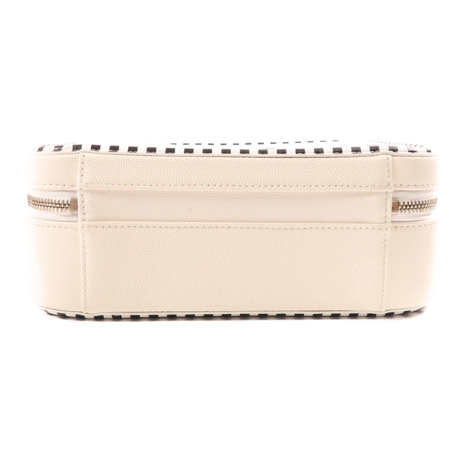 CHANEL CC SHW Vanity 2Way Shoulder Hand Bag Calfskin Leather White/Black