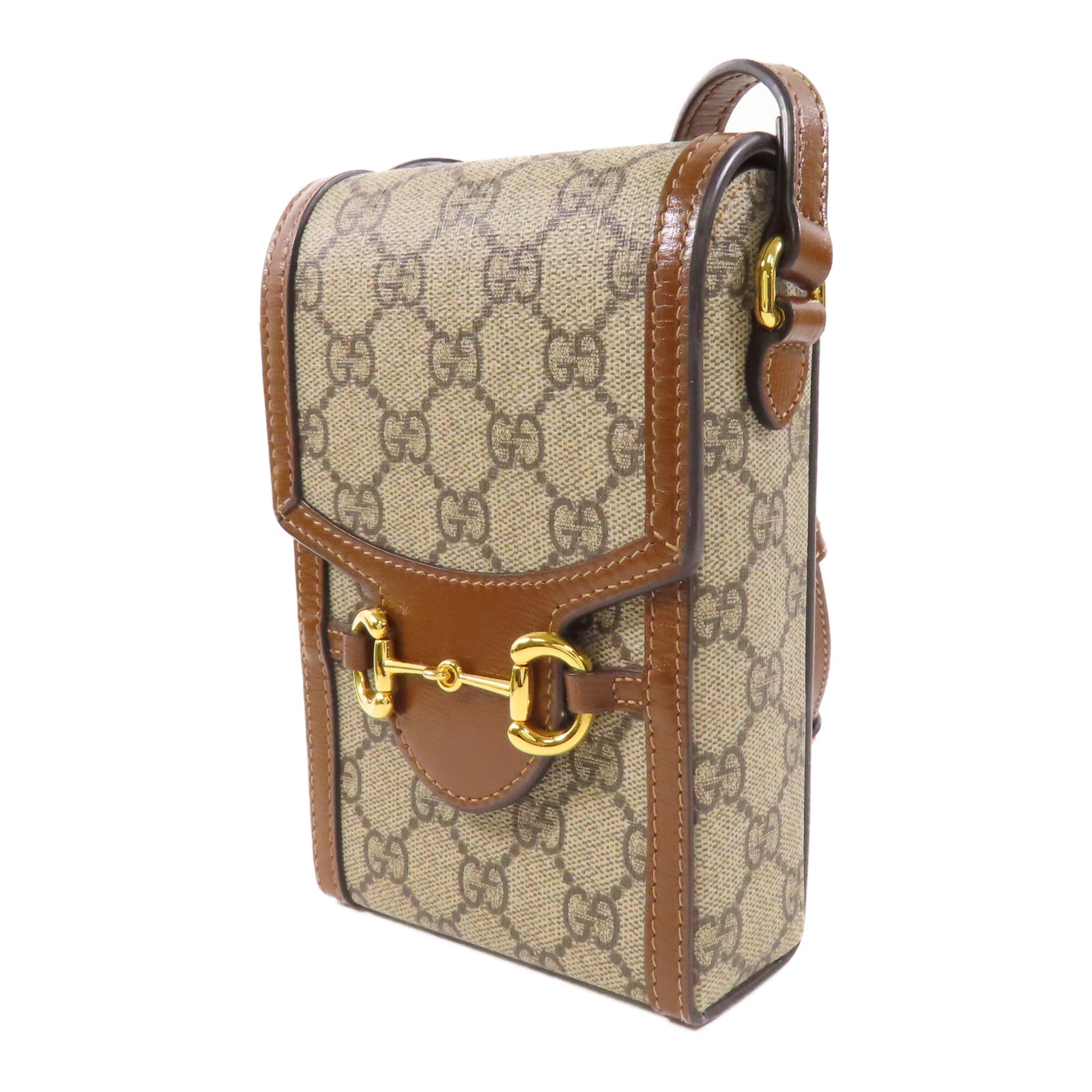 GUCCI 塗層帆布Horsebit 1955 Mini Bag金扣肩背袋