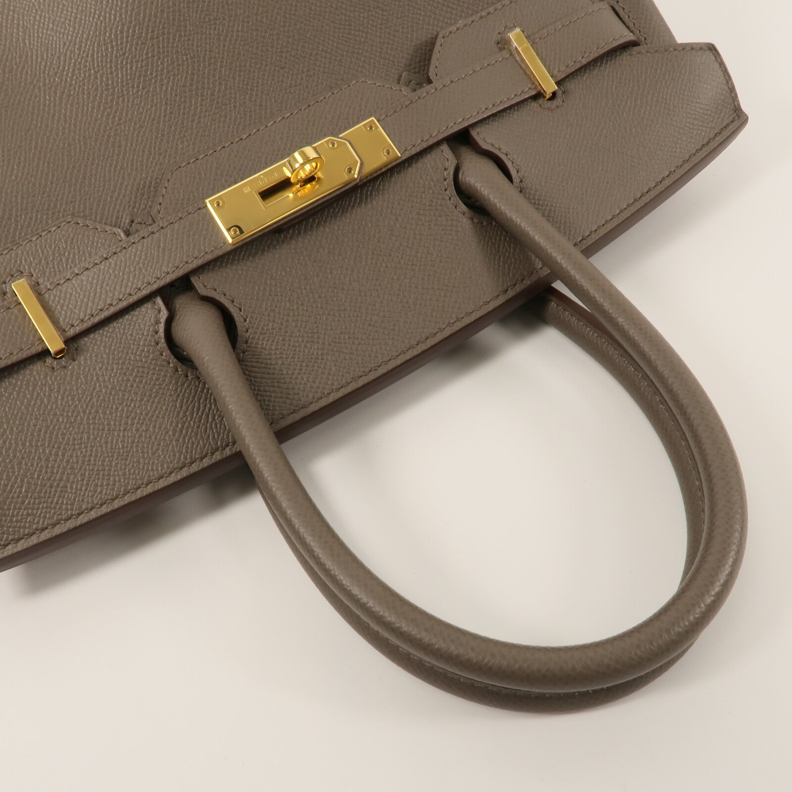 HERMES Epsom皮革Birkin 30手挽袋Etain