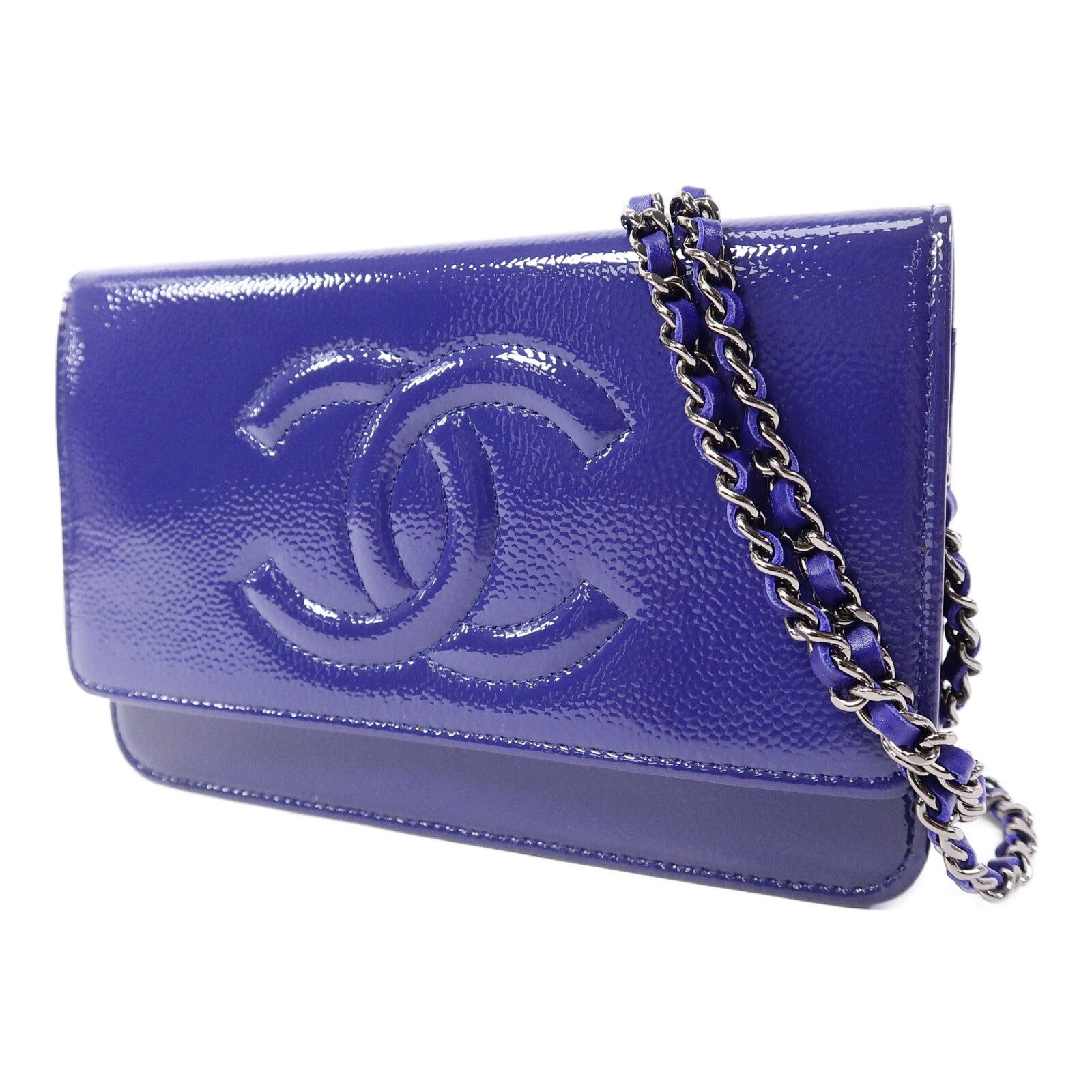 CHANEL 漆皮皮革WOC Wallet On Chain鏈帶肩背袋