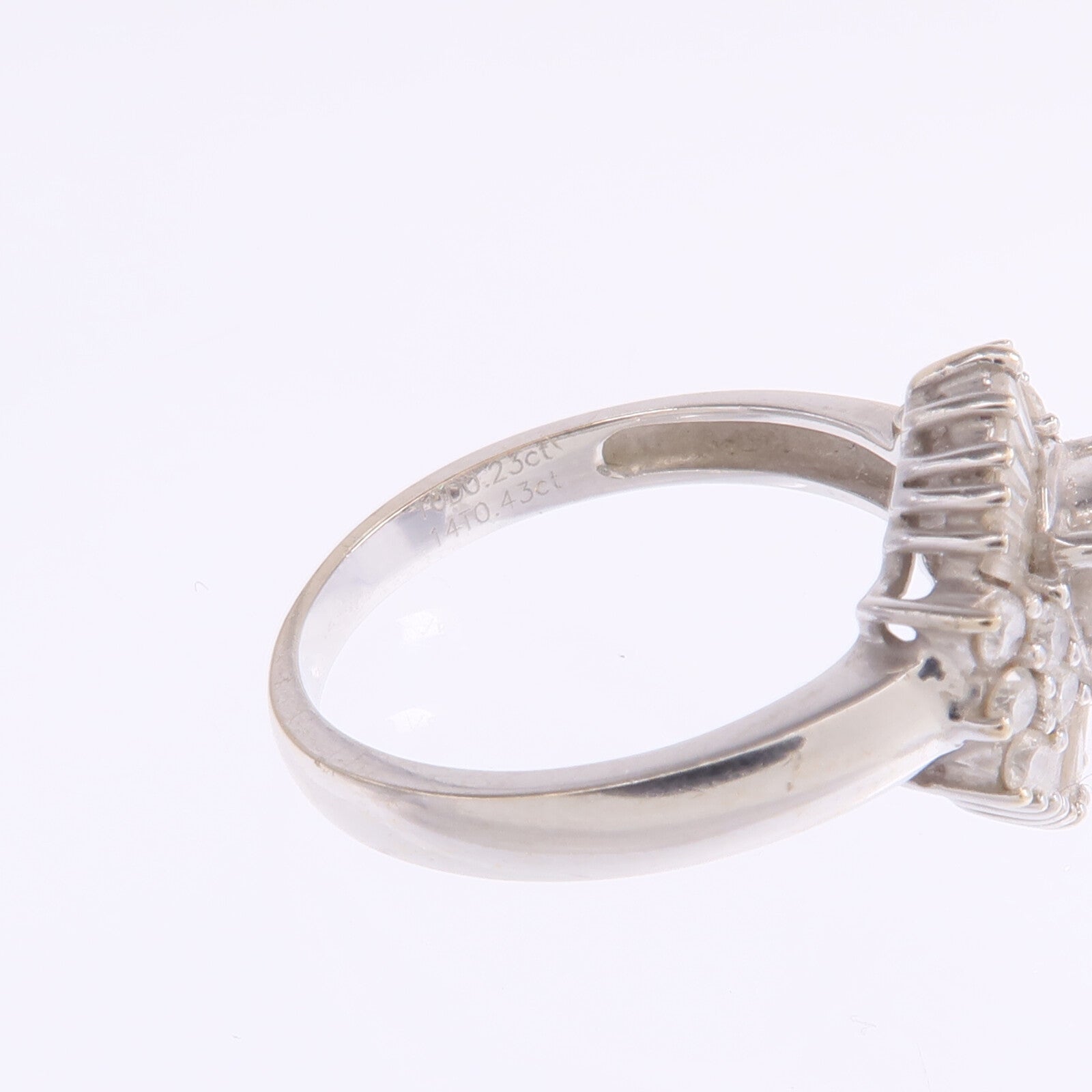 JEWELRY 18K白金Emerald Diamond Ring綠寶石/鑽石戒指US#6.5