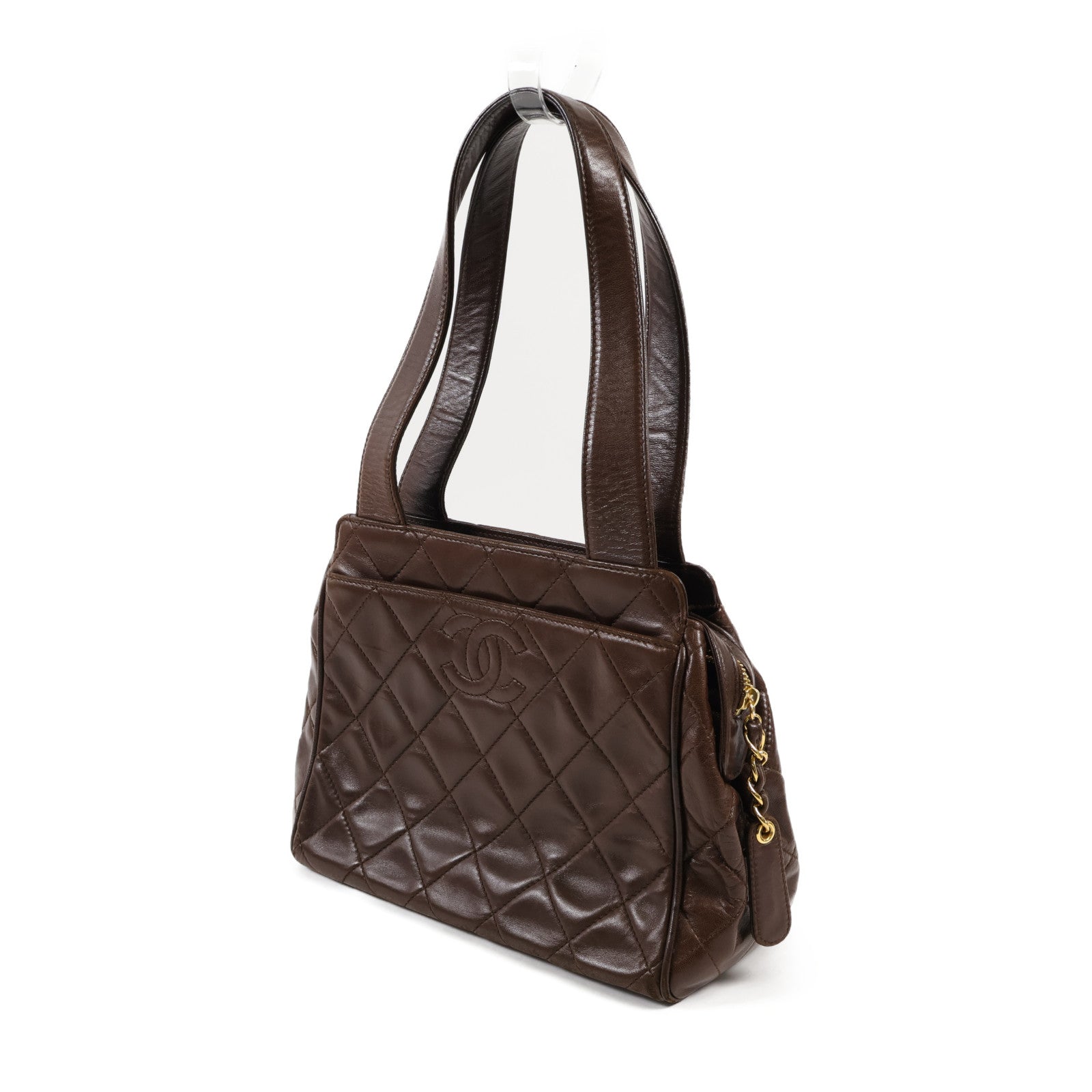 CHANEL 羊皮皮革Vintage Hand Bag金扣手挽袋