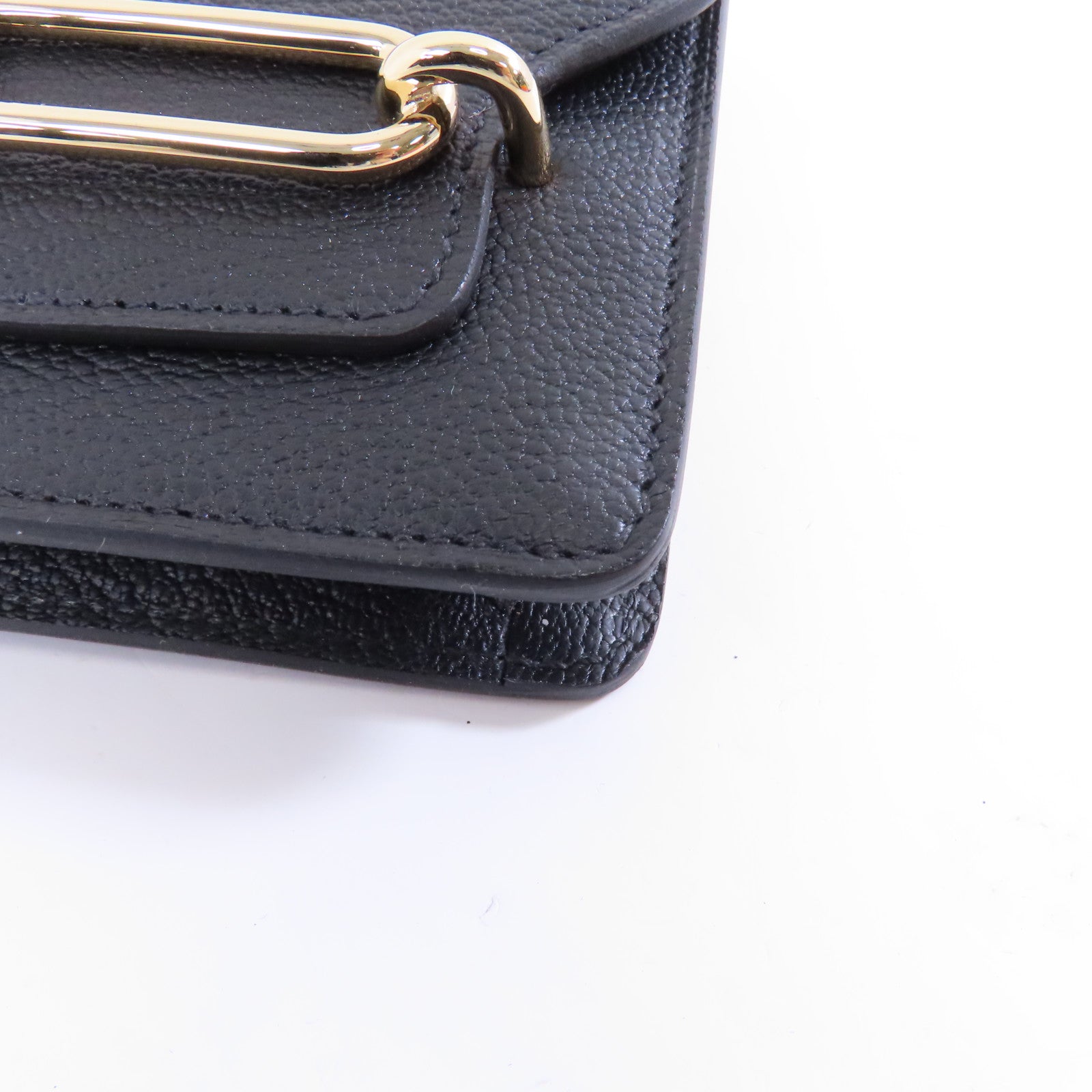 HERMES (PRICE DOWN) GHW Roulis Slim Wallet Chevre Leather Noir Black