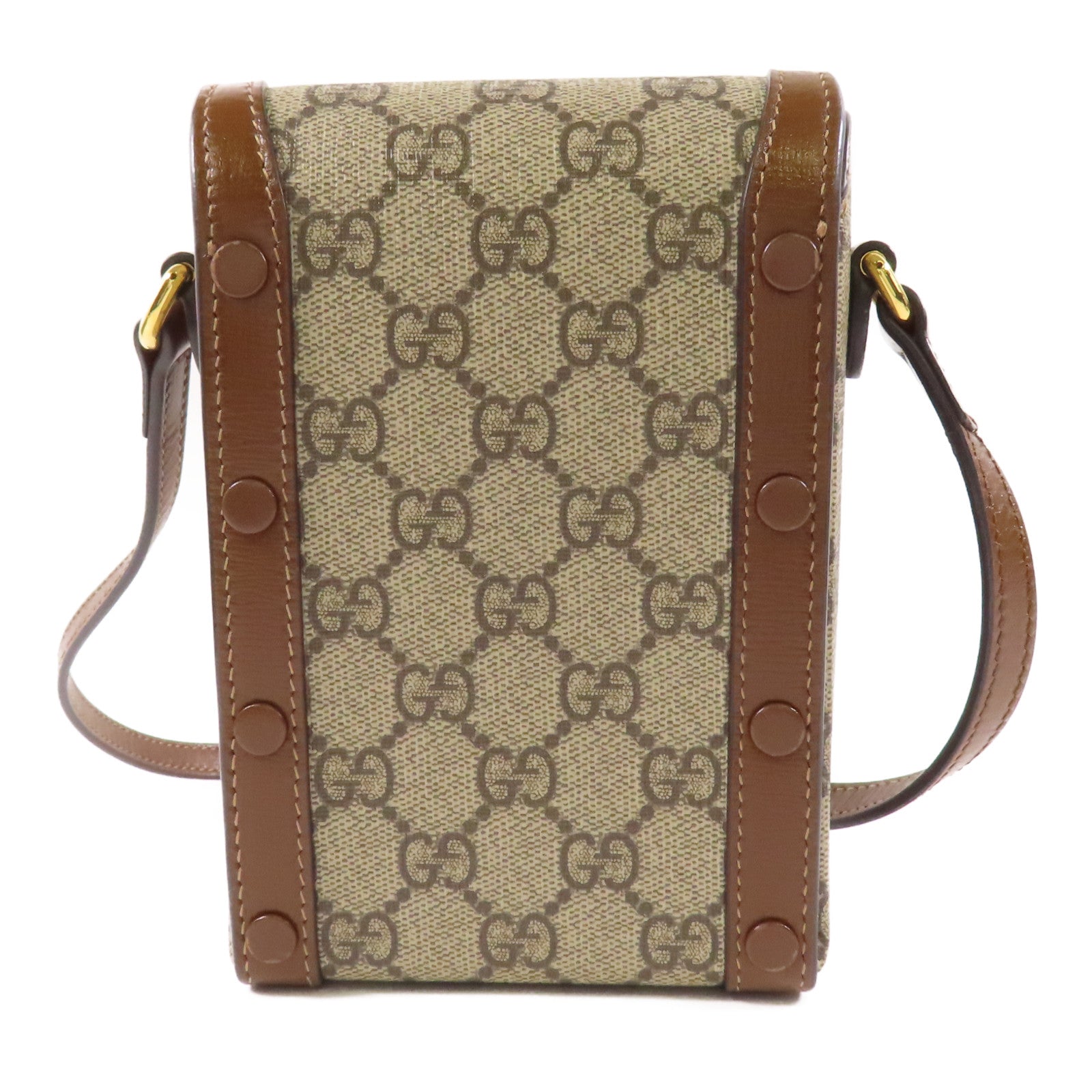 GUCCI 塗層帆布Horsebit 1955 Mini Bag金扣肩背袋