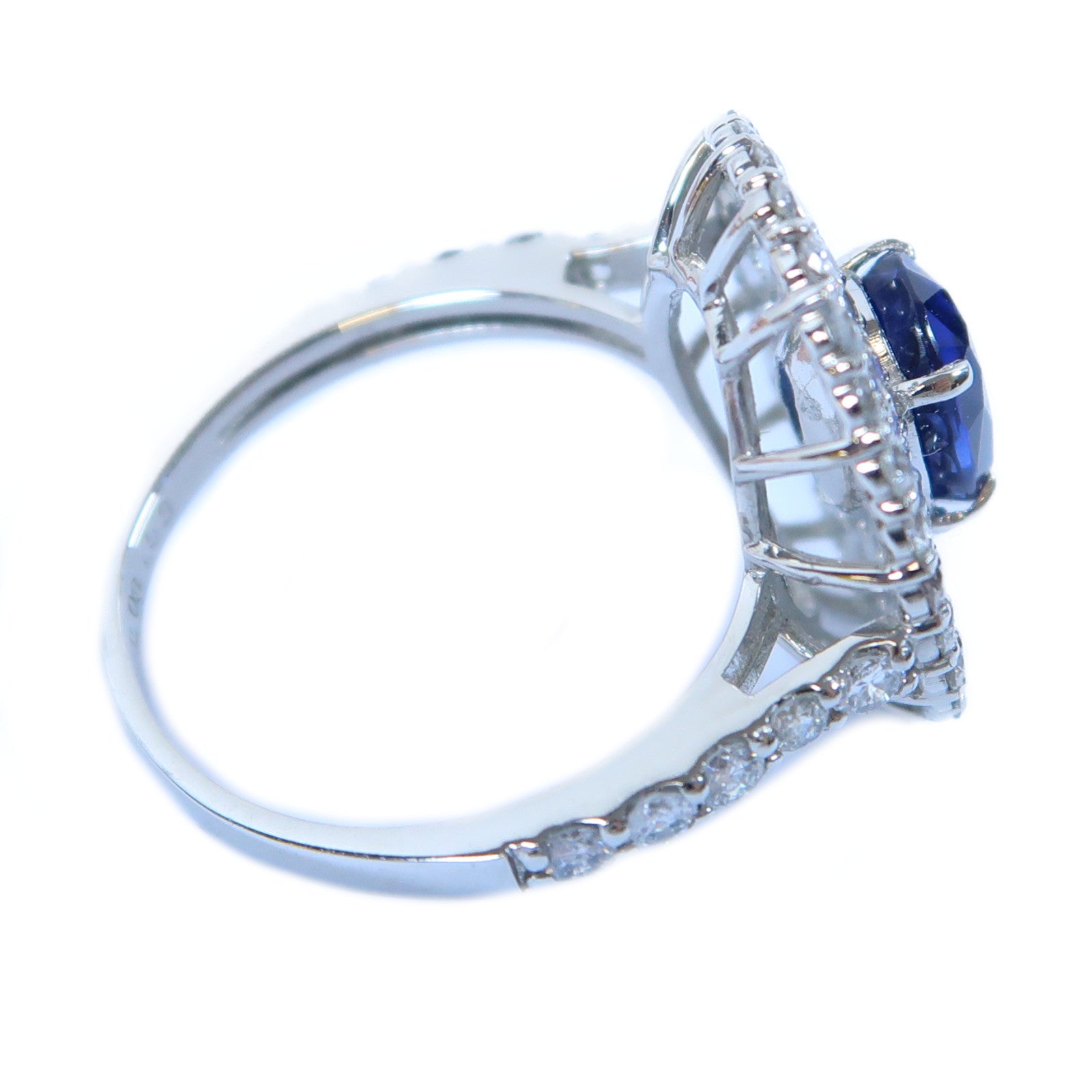 JEWELRY 【激減優惠】PT950鉑金Sapphire Ring 2.03ct藍寶石/1.53ct鑽石戒指US#6