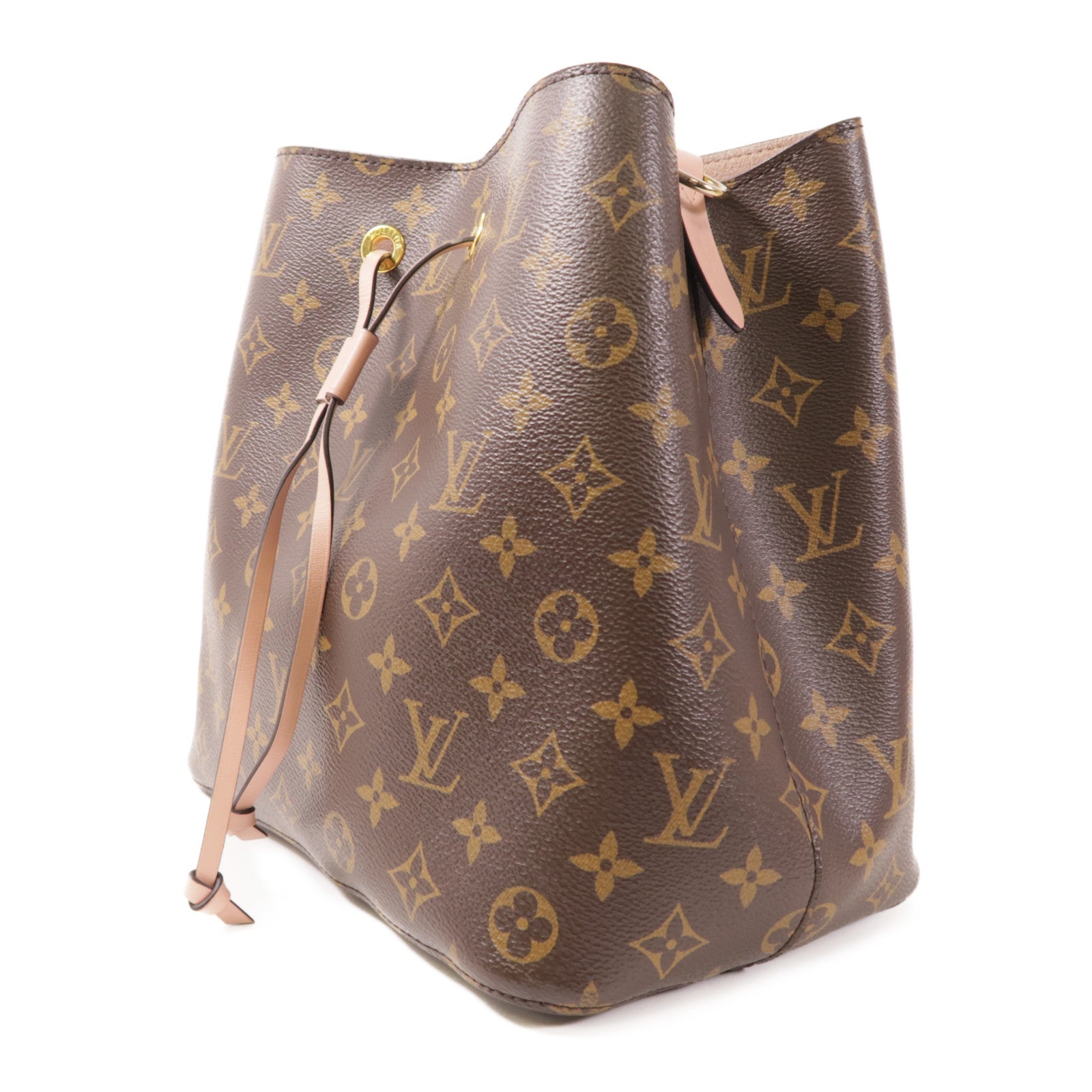LOUIS VUITTON Monogram Neo Noe金扣手挽肩背兩用袋棕色/粉紅色