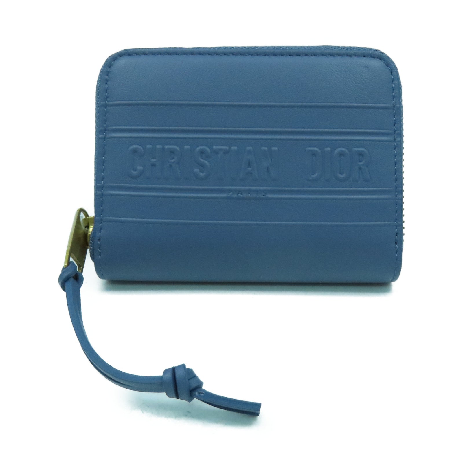 Dior 【激減優惠】羊皮皮革Card Case金扣卡片套藍色