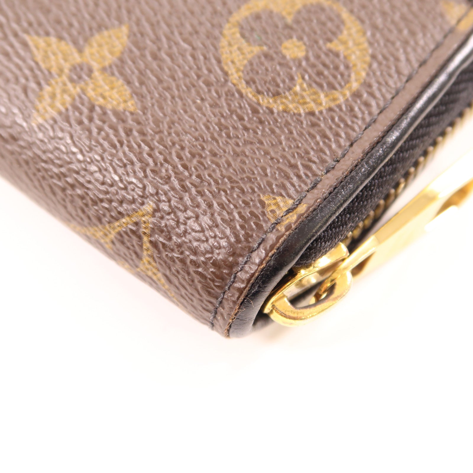 LOUIS VUITTON Monogram Zippy Wallet金扣長錢包棕色/黑色