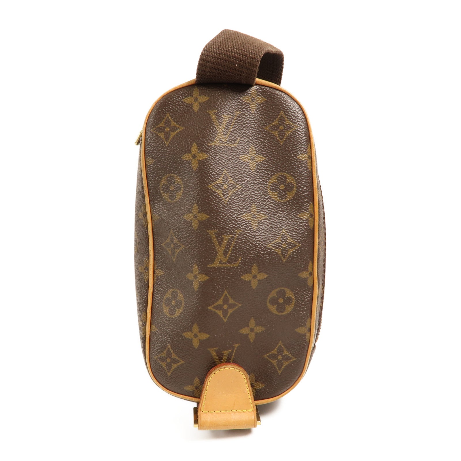LOUIS VUITTON Monogram Pochette Gange金扣肩背袋棕色