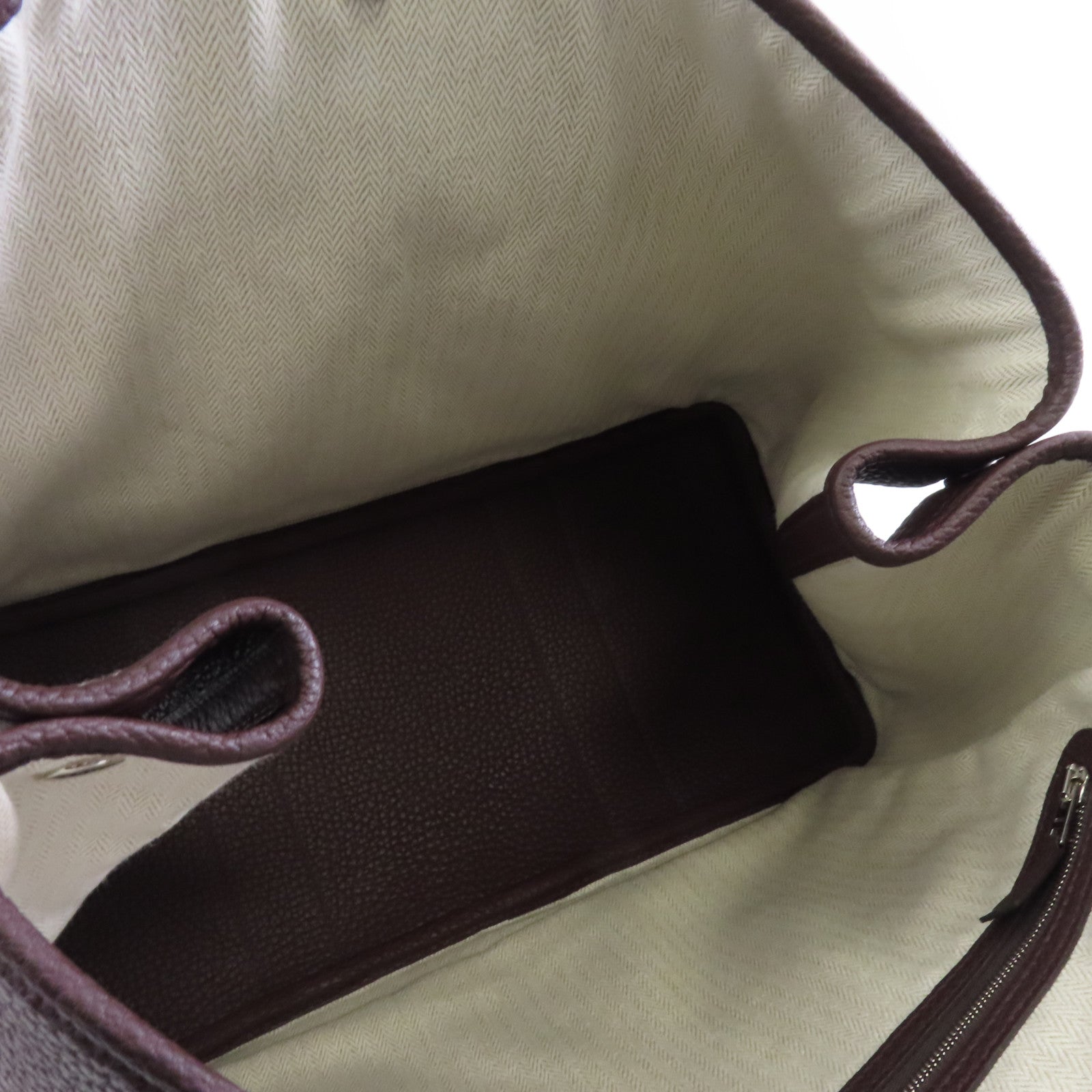 HERMES Negonda皮革GardenParty PM銀扣手挽袋Rouge Sellier/棕色