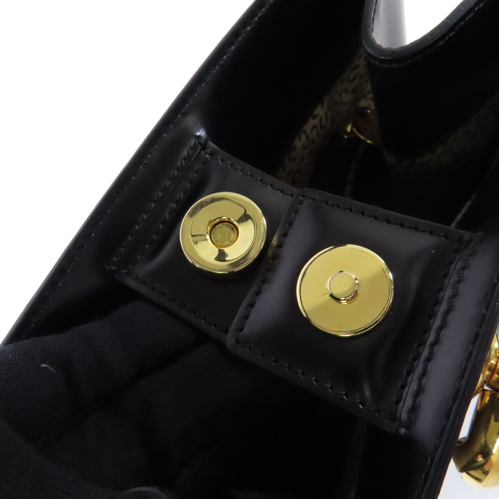 CARTIER 【激減優惠】牛皮皮革Tote Bag金扣肩背袋黑色