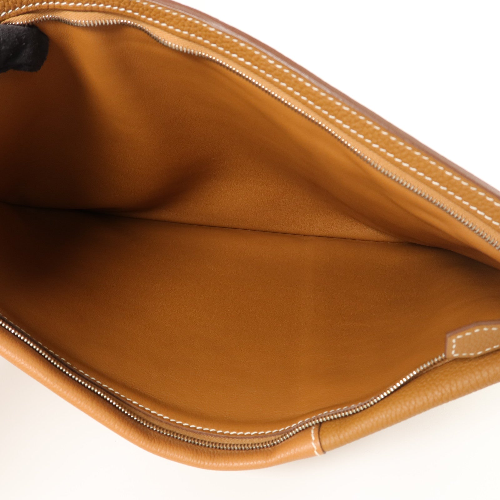 HERMES Togo/Evercolor皮革Manhattan Duo 35手拿包Gold