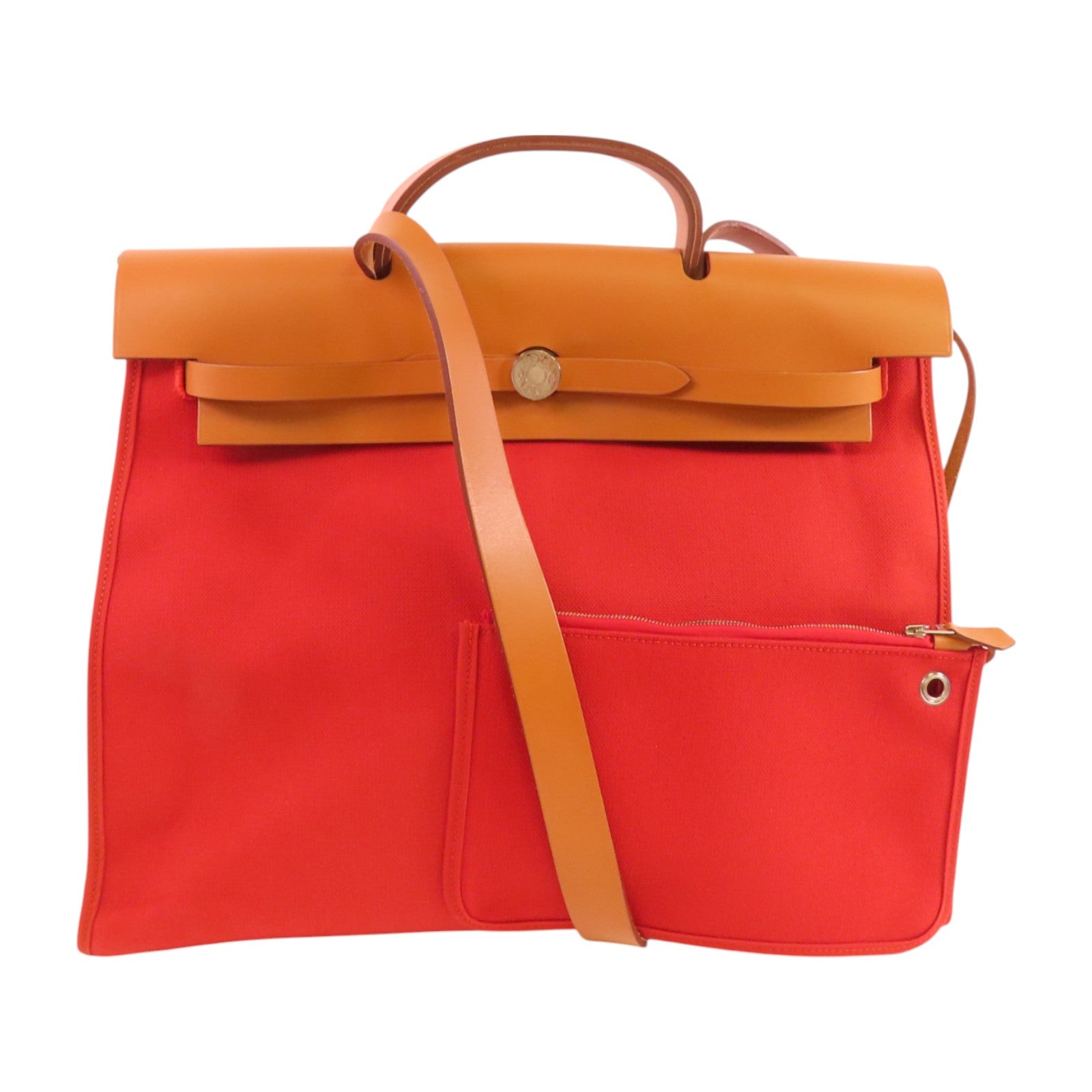 HERMES PHW Herbag GM Hand Shoulder Bag Canvas