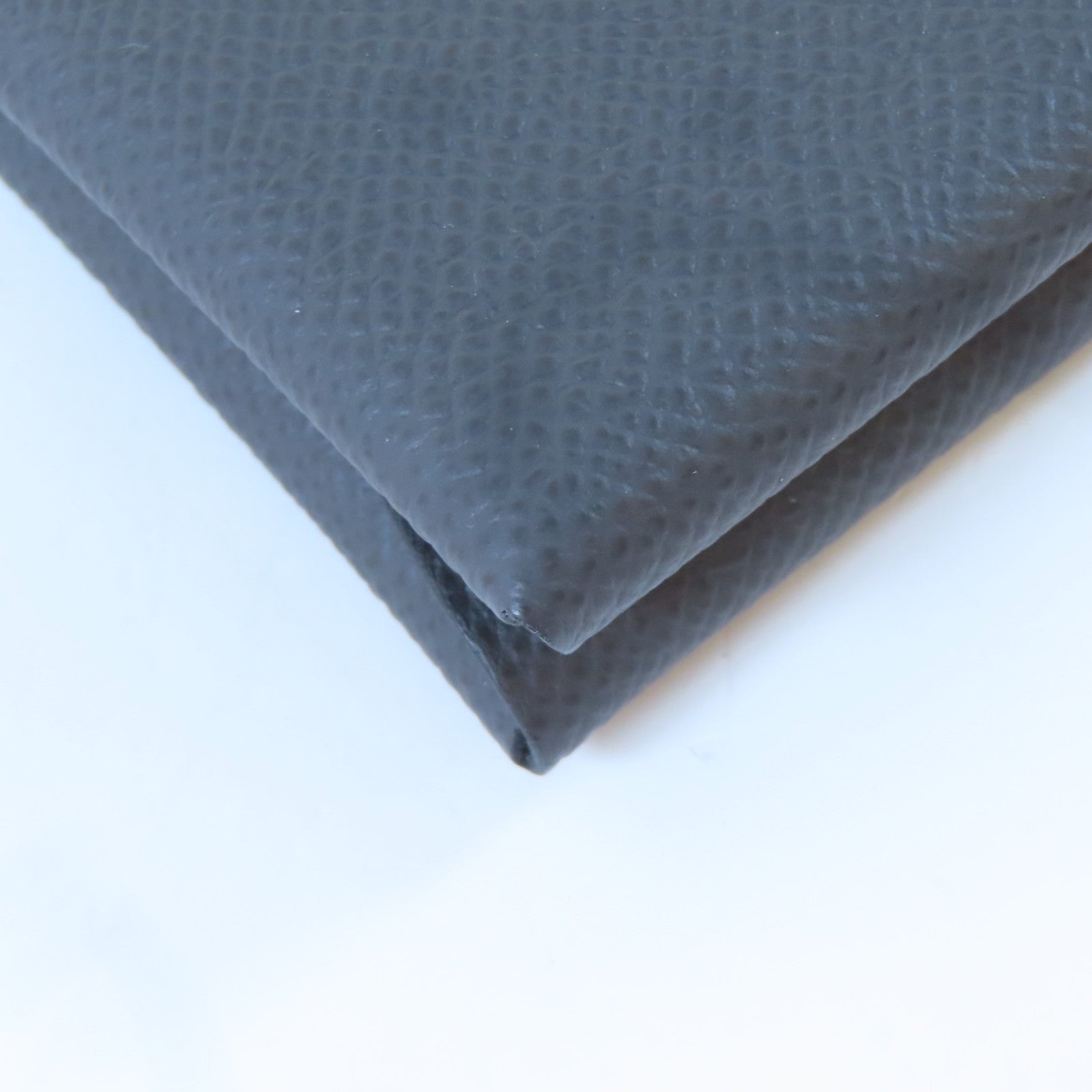HERMES Epsom皮革Calvi Duo Card Holder銀扣卡片套灰色