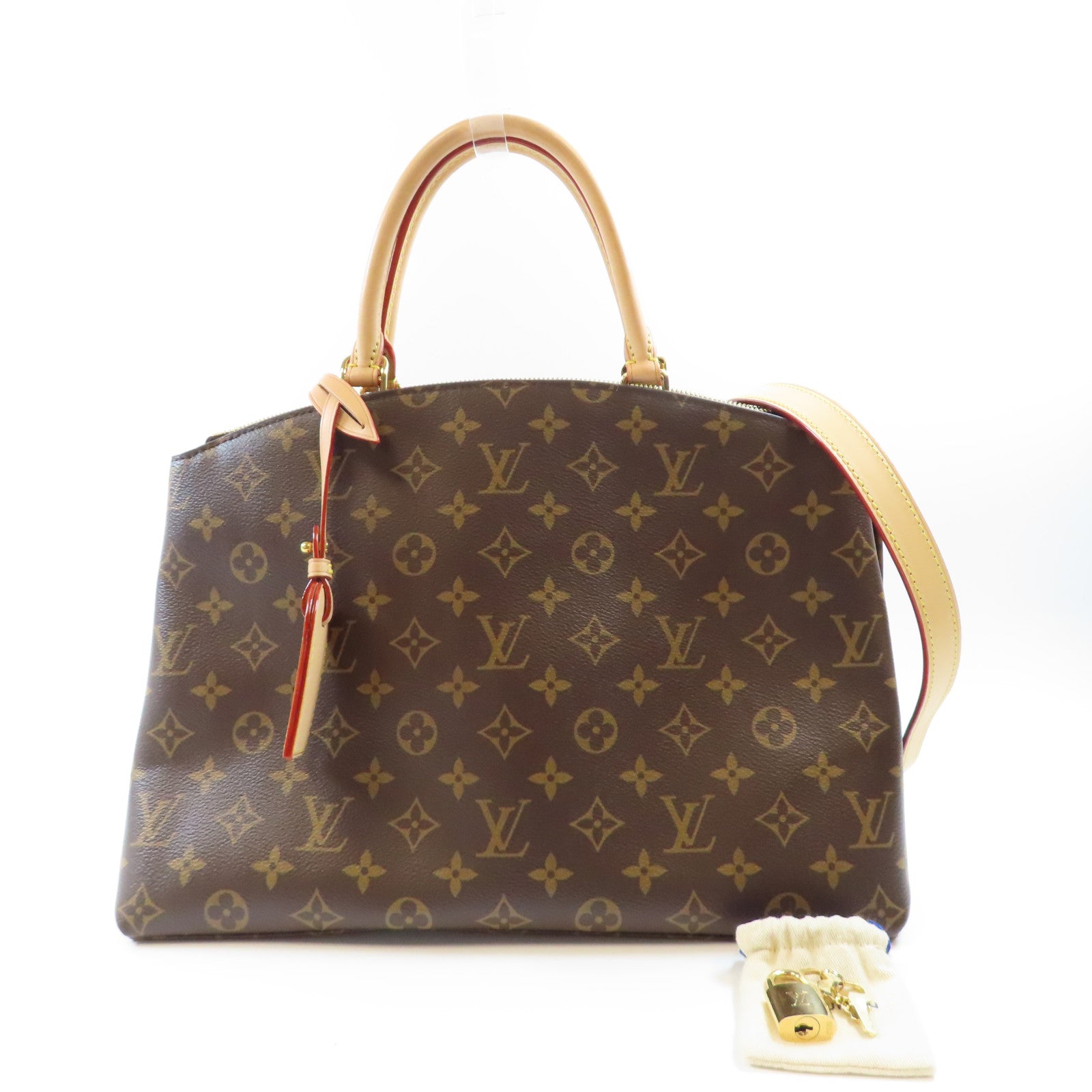 LOUIS VUITTON Monogram Petit Palais金扣手挽肩背兩用袋棕色