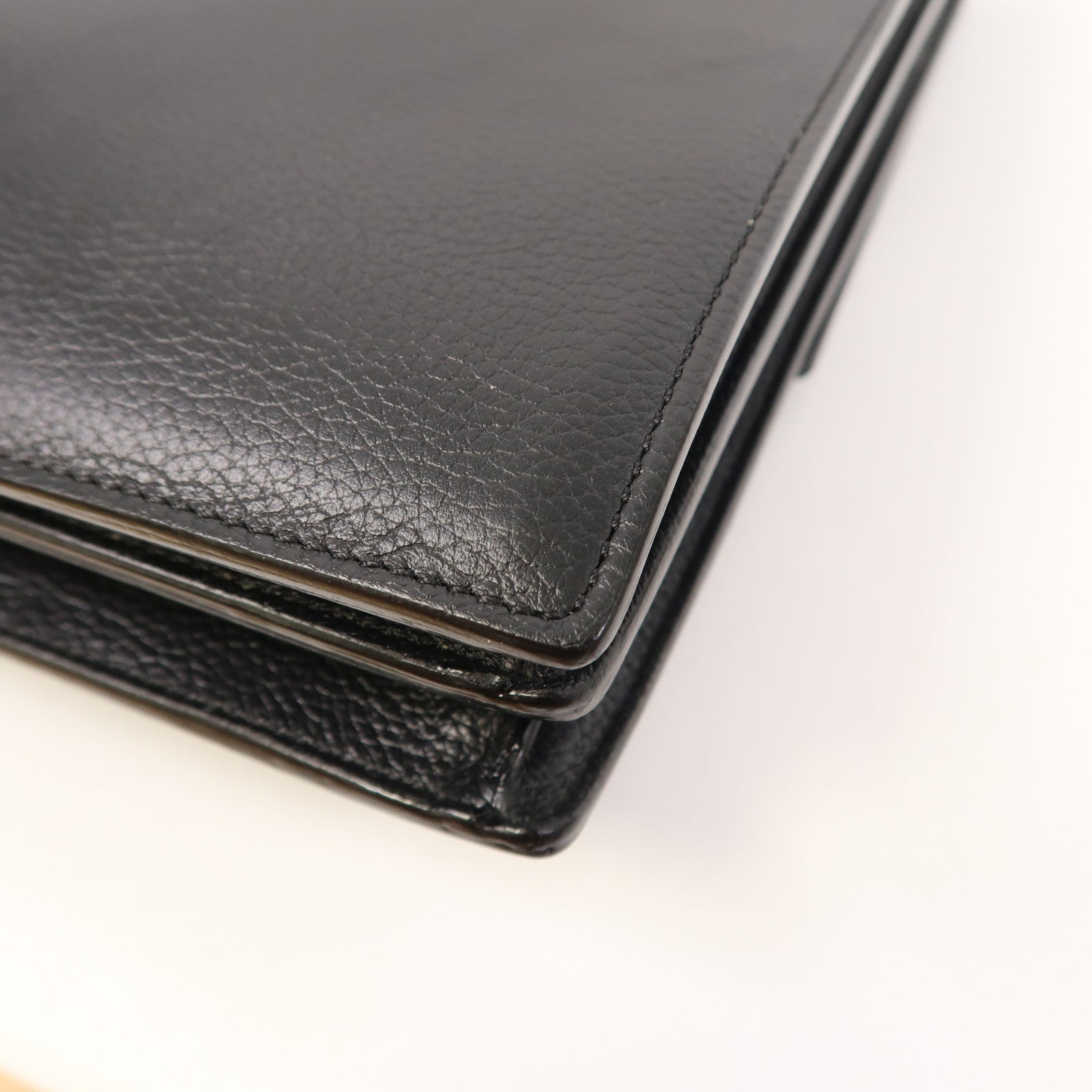 CARTIER 牛皮皮革Briefcase銀扣公事包黑色