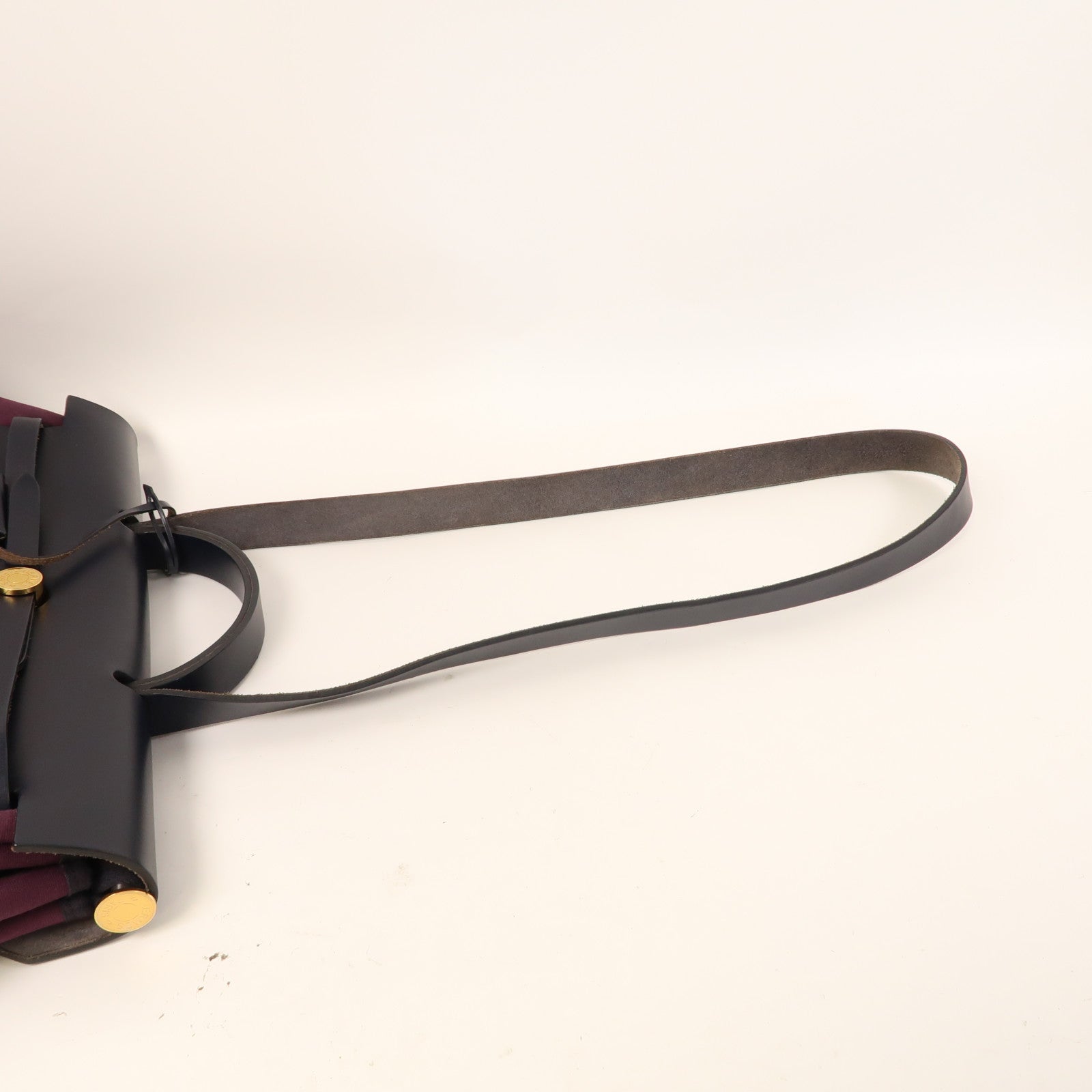 HERMES 帆布Herbag GM金扣手挽肩背兩用袋紫色