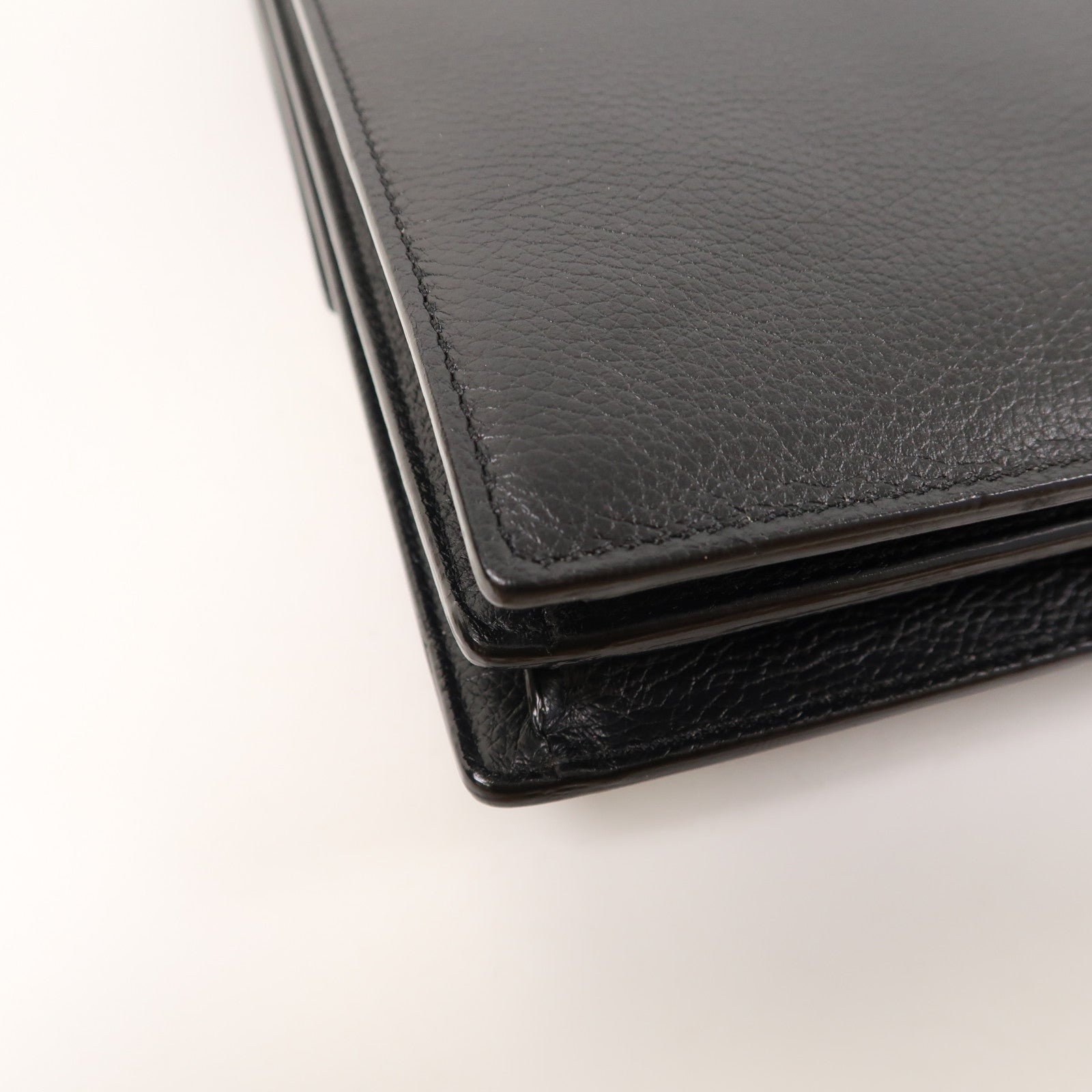 CARTIER 牛皮皮革Briefcase銀扣公事包黑色