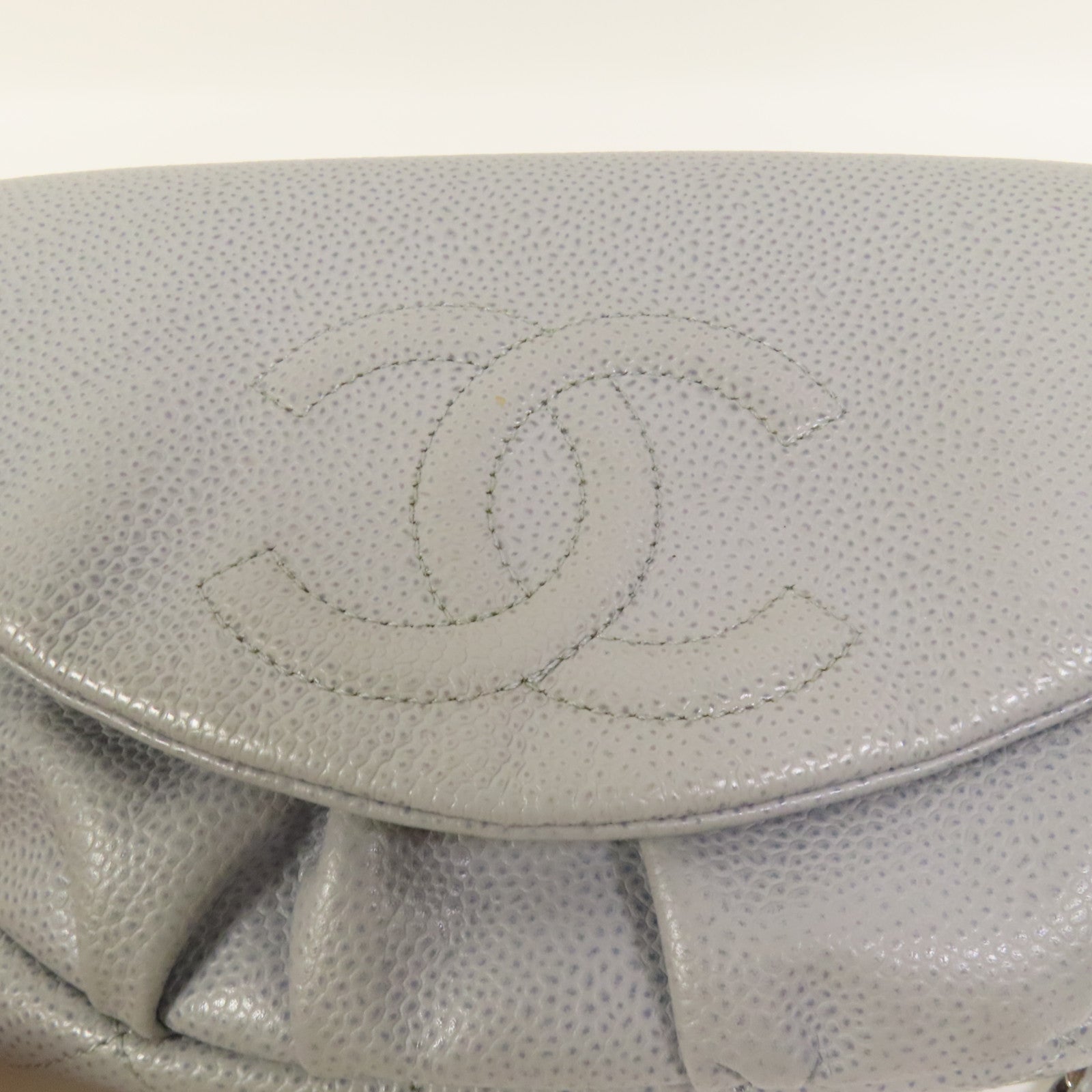 CHANEL 牛皮皮革Chain Shoulder銀扣鏈帶肩背袋