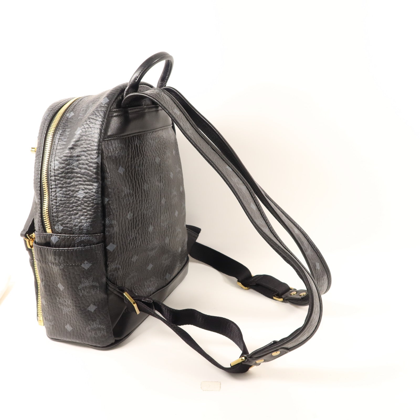 MCM 牛皮皮革Backpack金扣背包
