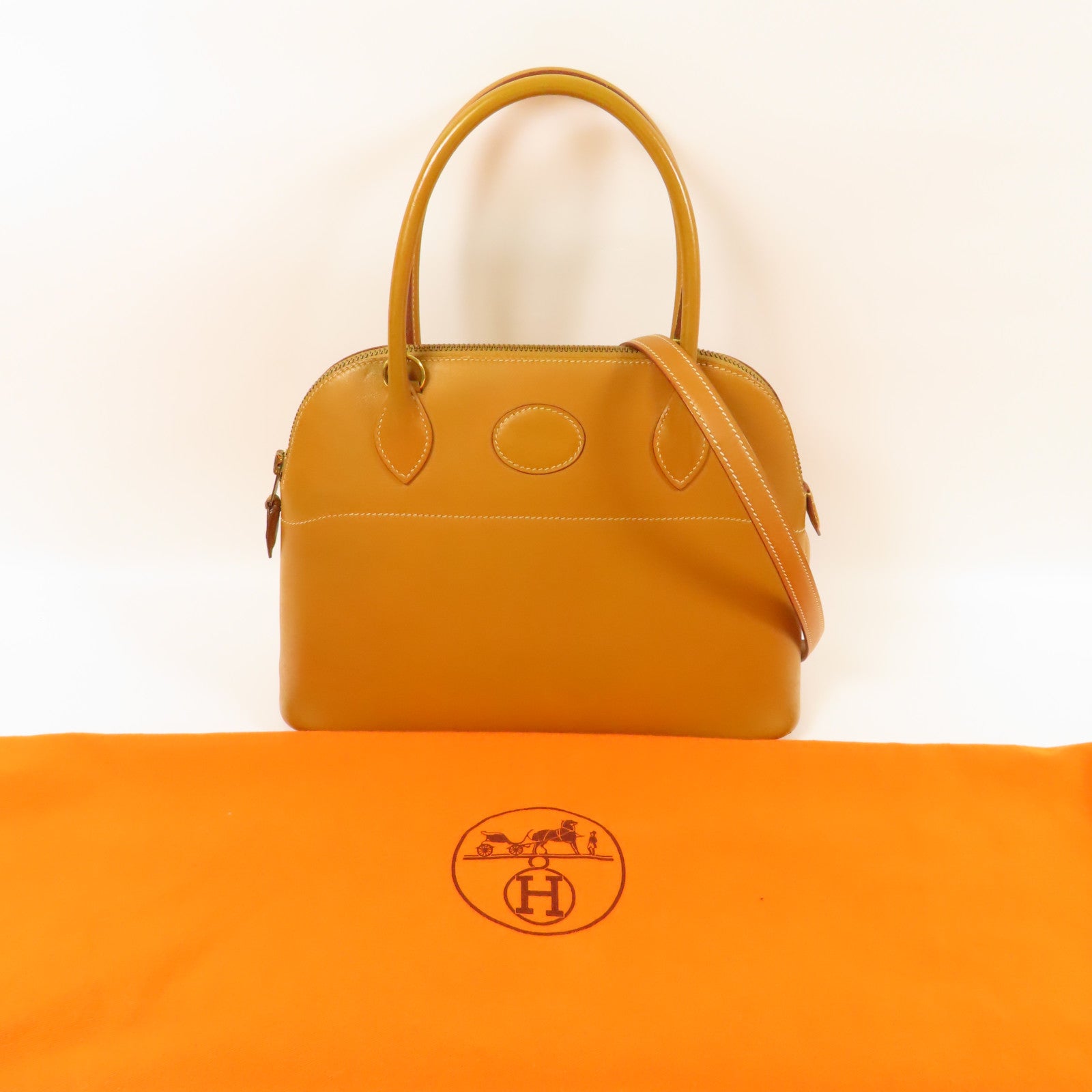 HERMES Chamonix皮革Bolide 27金扣手挽肩背兩用袋37 Gold