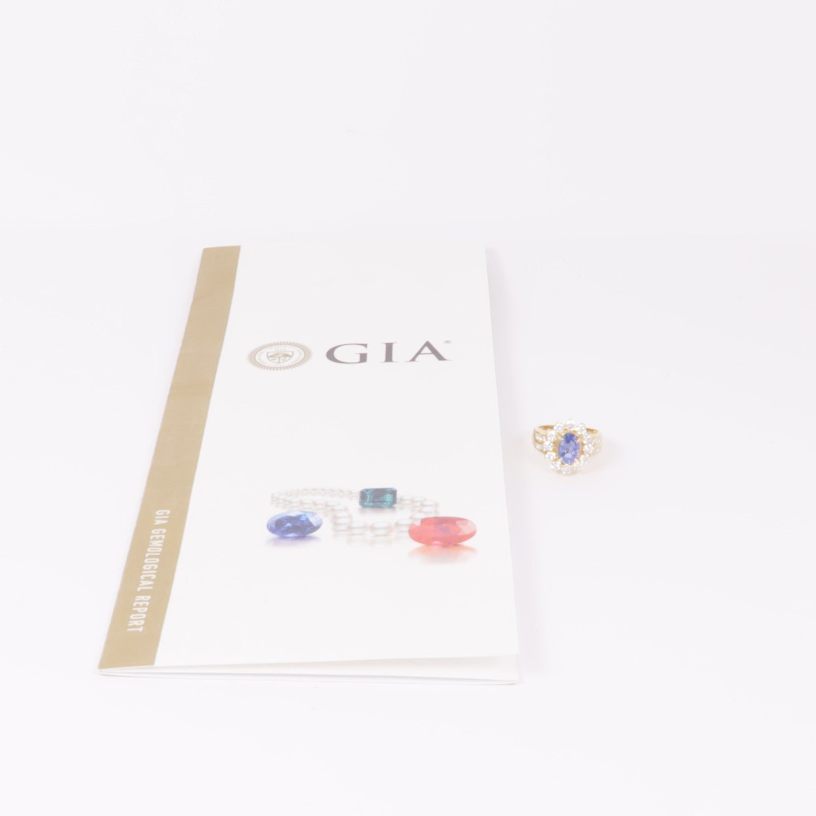 JEWELRY 【激減優惠】18K黃金Sapphire/Diamond Ring藍寶石/鑽石戒指US#5.5