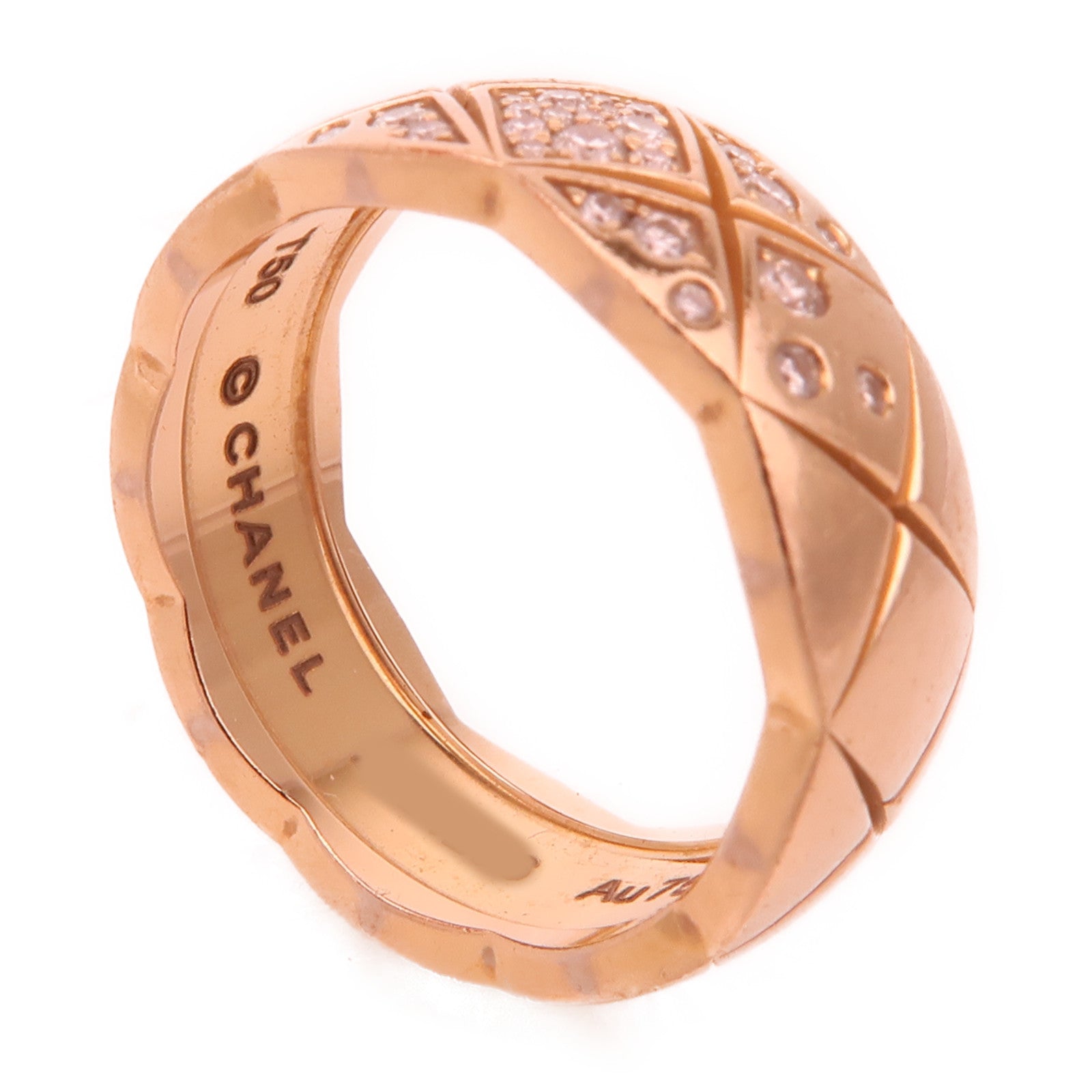 CHANEL 18K玫瑰金Coco Crush Diamond Ring鑽石戒指US#5/Chanel#50