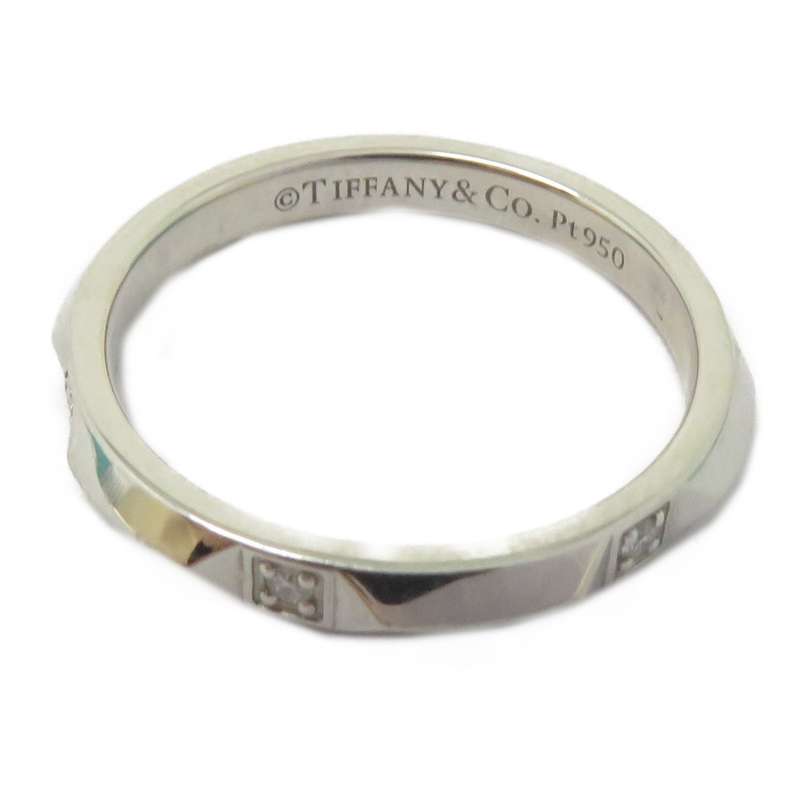 TIFFANY＆CO PT950鉑金Diamond Ring 0.05ct鑽石戒指US#7.5
