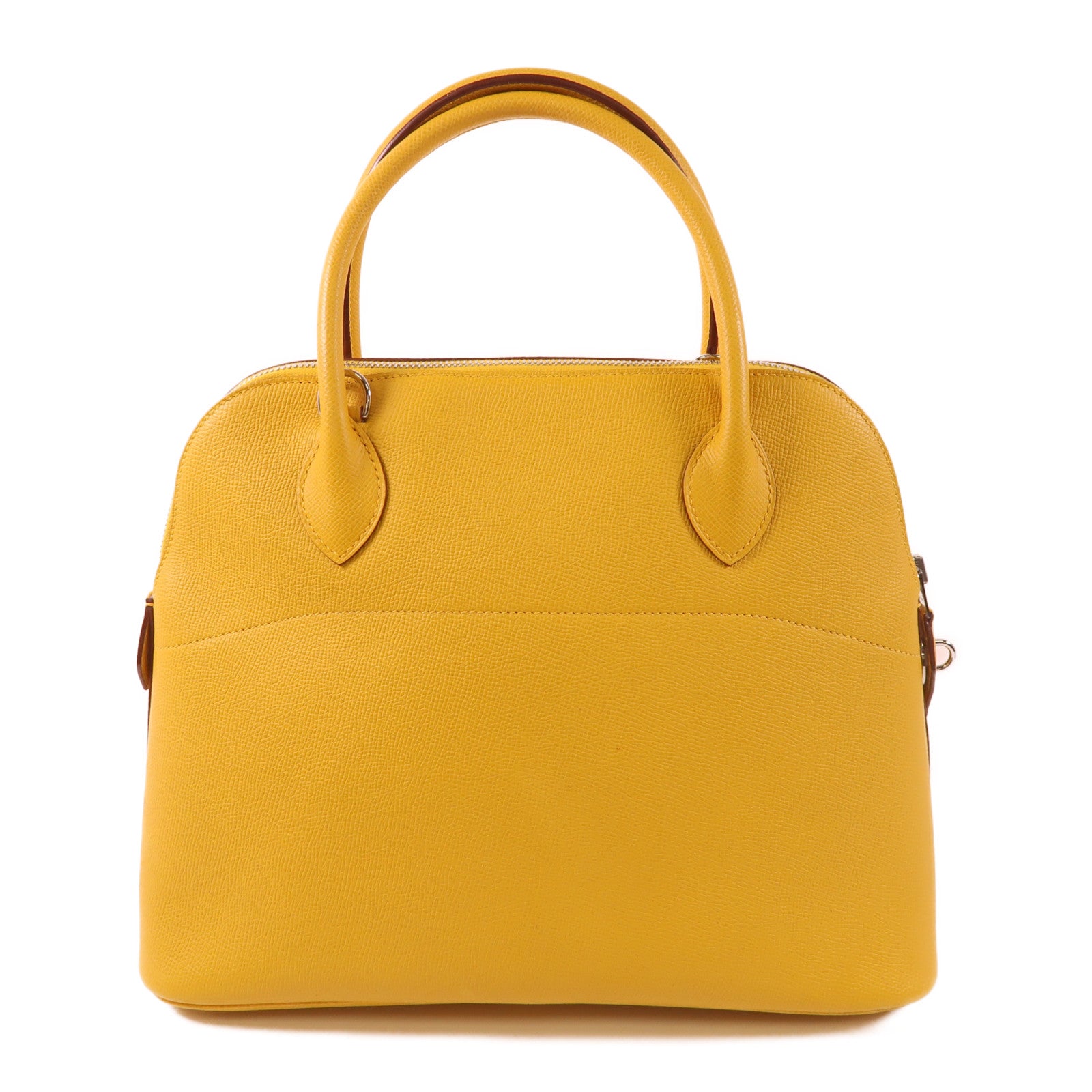 HERMES Epsom皮革Bolide 31銀扣手挽袋Jaune Ambre