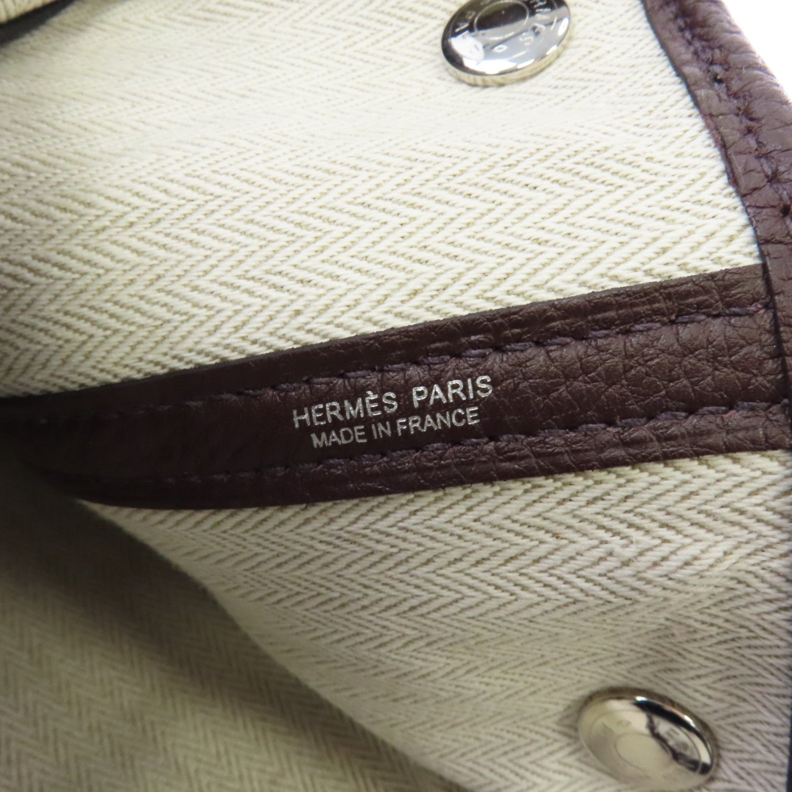 HERMES Negonda皮革GardenParty PM銀扣手挽袋Rouge Sellier/棕色