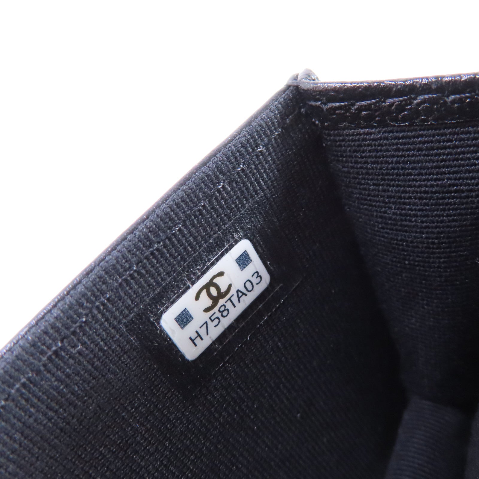 CHANEL 斜紋Caviar皮革Card Case With Chain Shoulder Bag金扣鏈帶卡片套肩背袋黑色