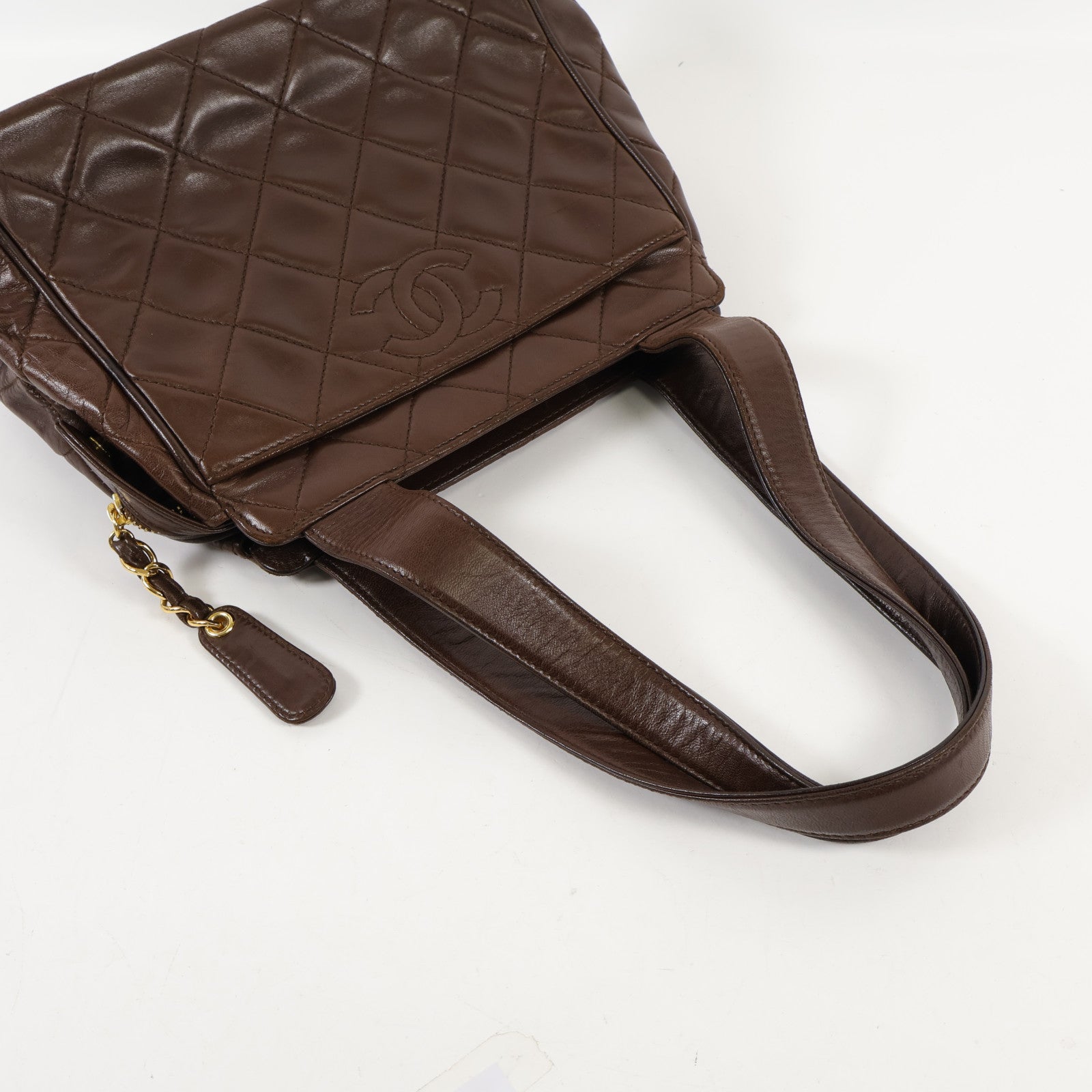 CHANEL 羊皮皮革Vintage Hand Bag金扣手挽袋