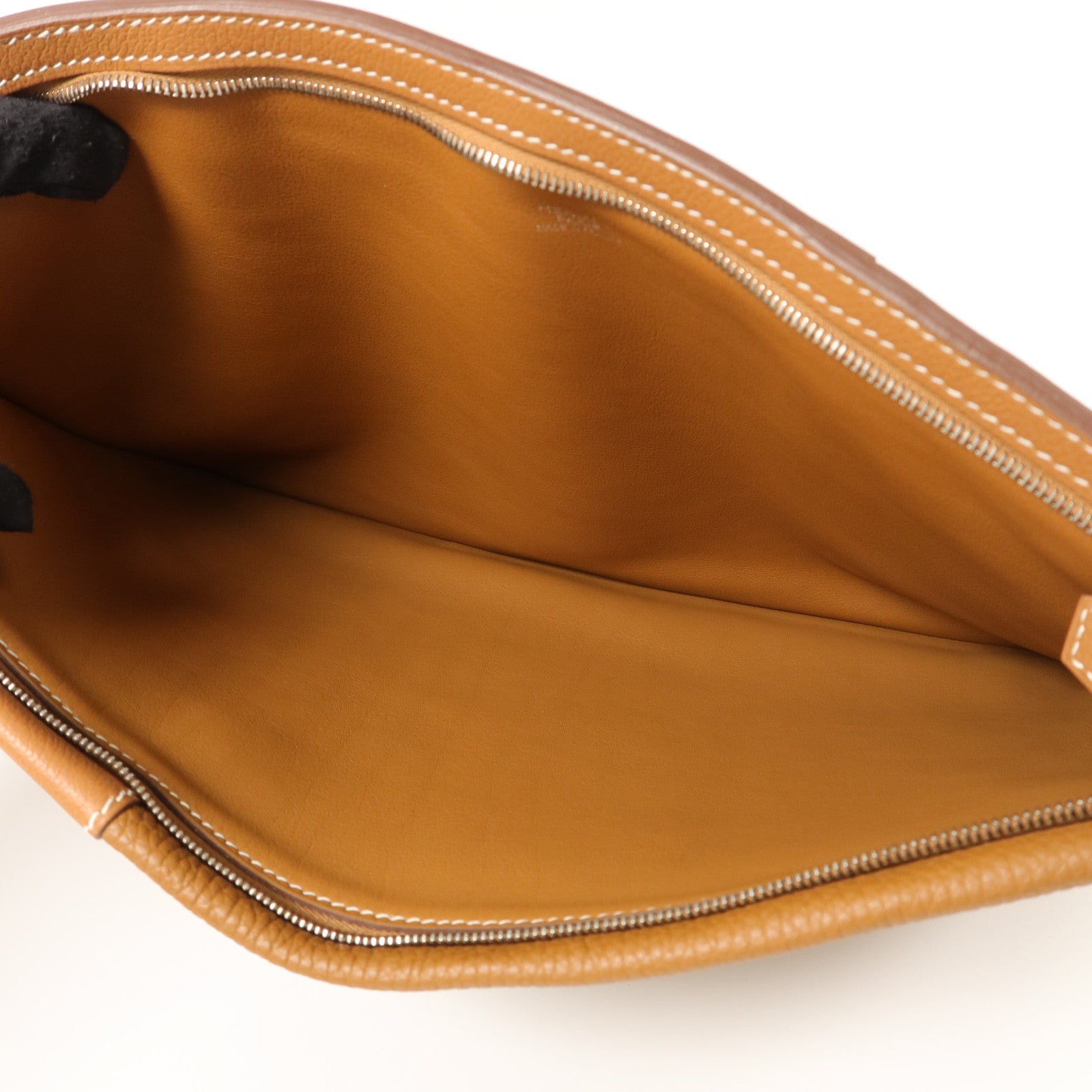 HERMES Togo/Evercolor皮革Manhattan Duo 35手拿包Gold
