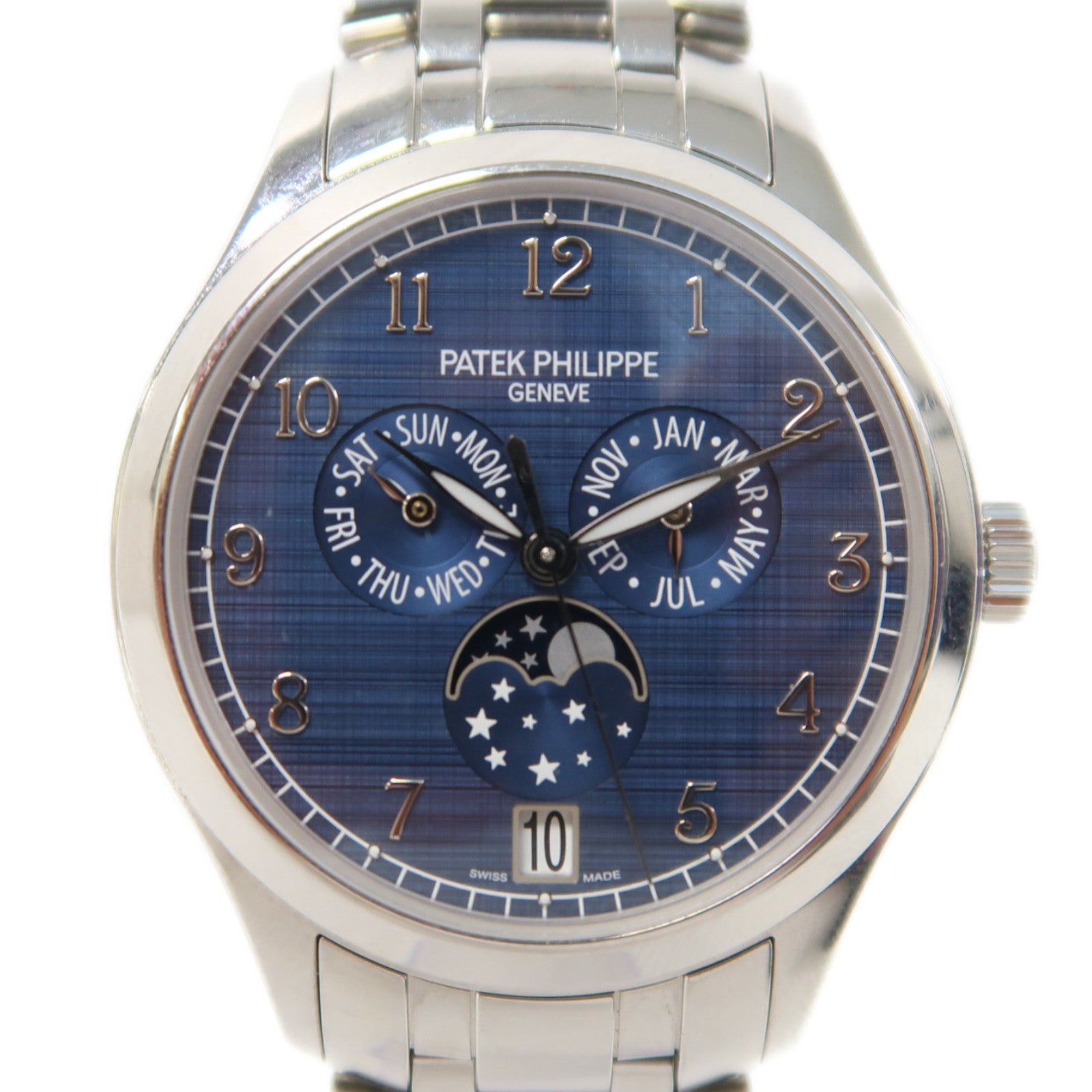 PATEK PHILIPPE Annual Calendar不鏽鋼手錶自動機芯藍色