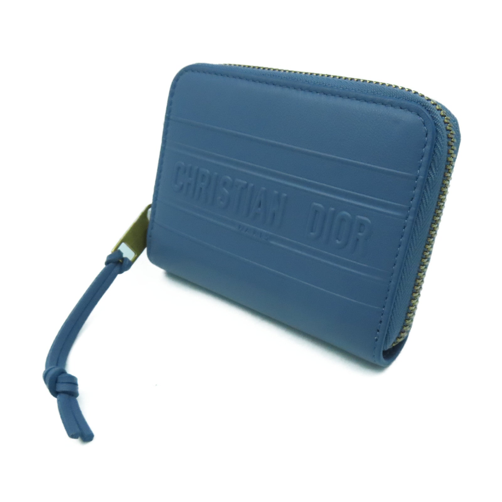 Dior 【激減優惠】羊皮皮革Card Case金扣卡片套藍色