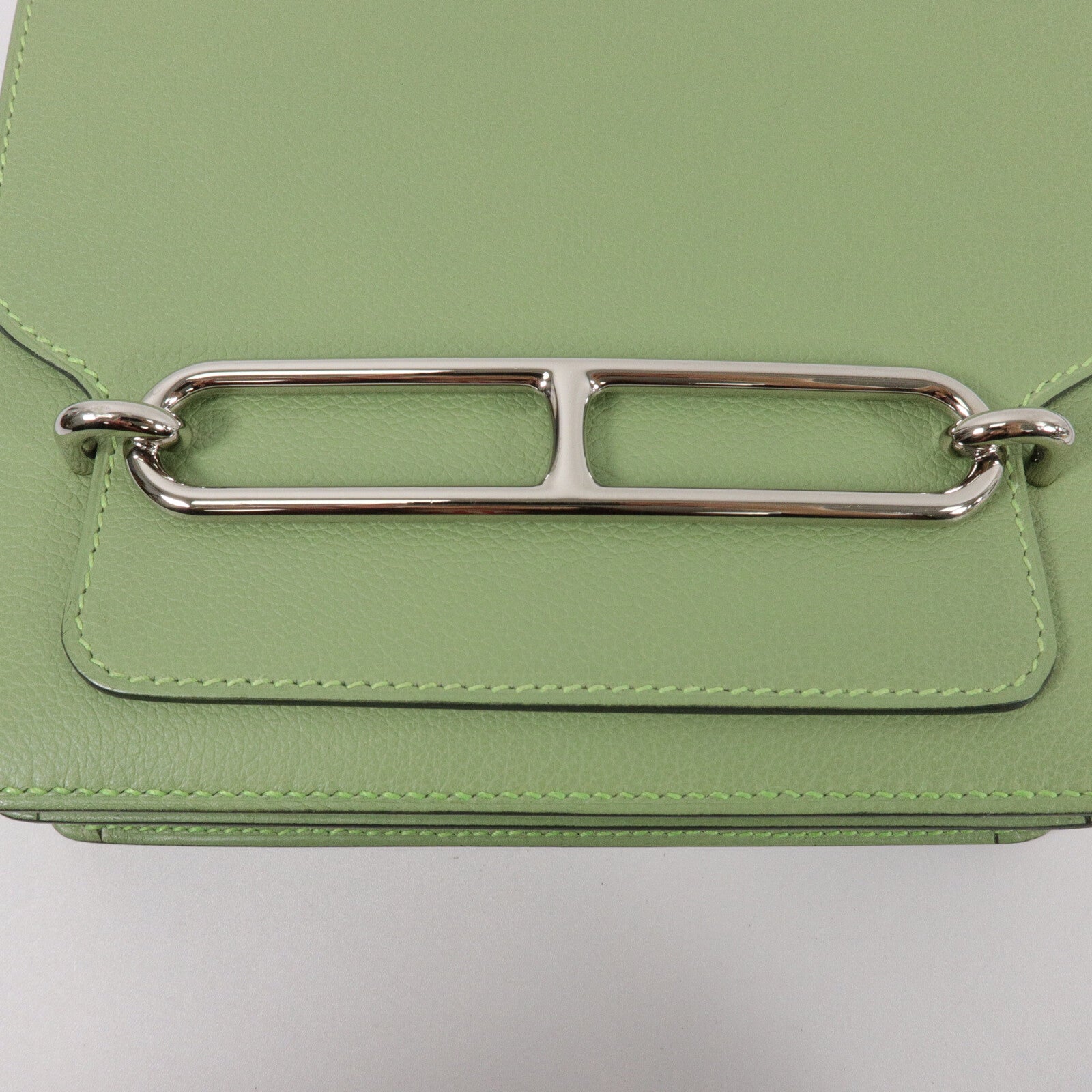 HERMES Evercolor皮革Mini Roulis肩背袋Vert Criguet