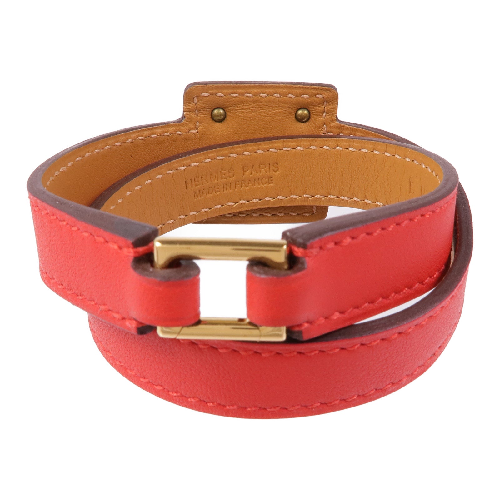 HERMES Swift皮革O'Kelly Bracelet金扣手帶