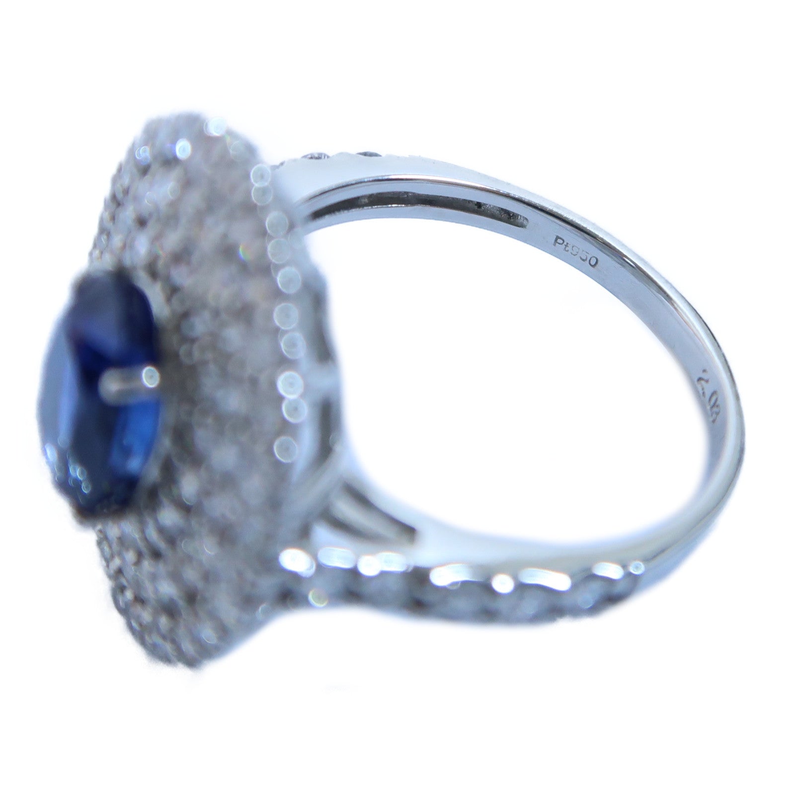 JEWELRY 【激減優惠】PT950鉑金Sapphire Ring 2.03ct藍寶石/1.53ct鑽石戒指US#6