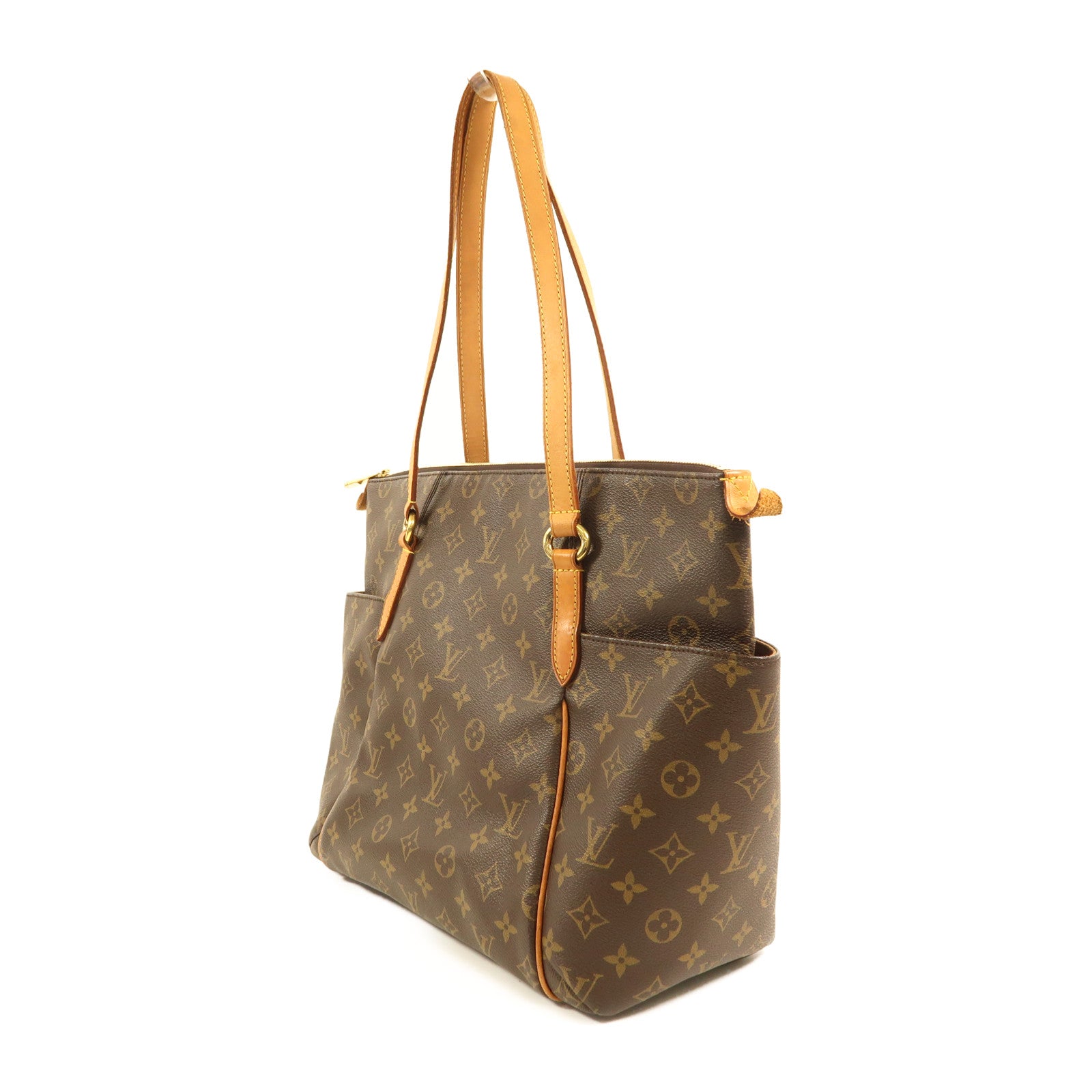 LOUIS VUITTON Monogram Totally MM金扣肩背袋棕色