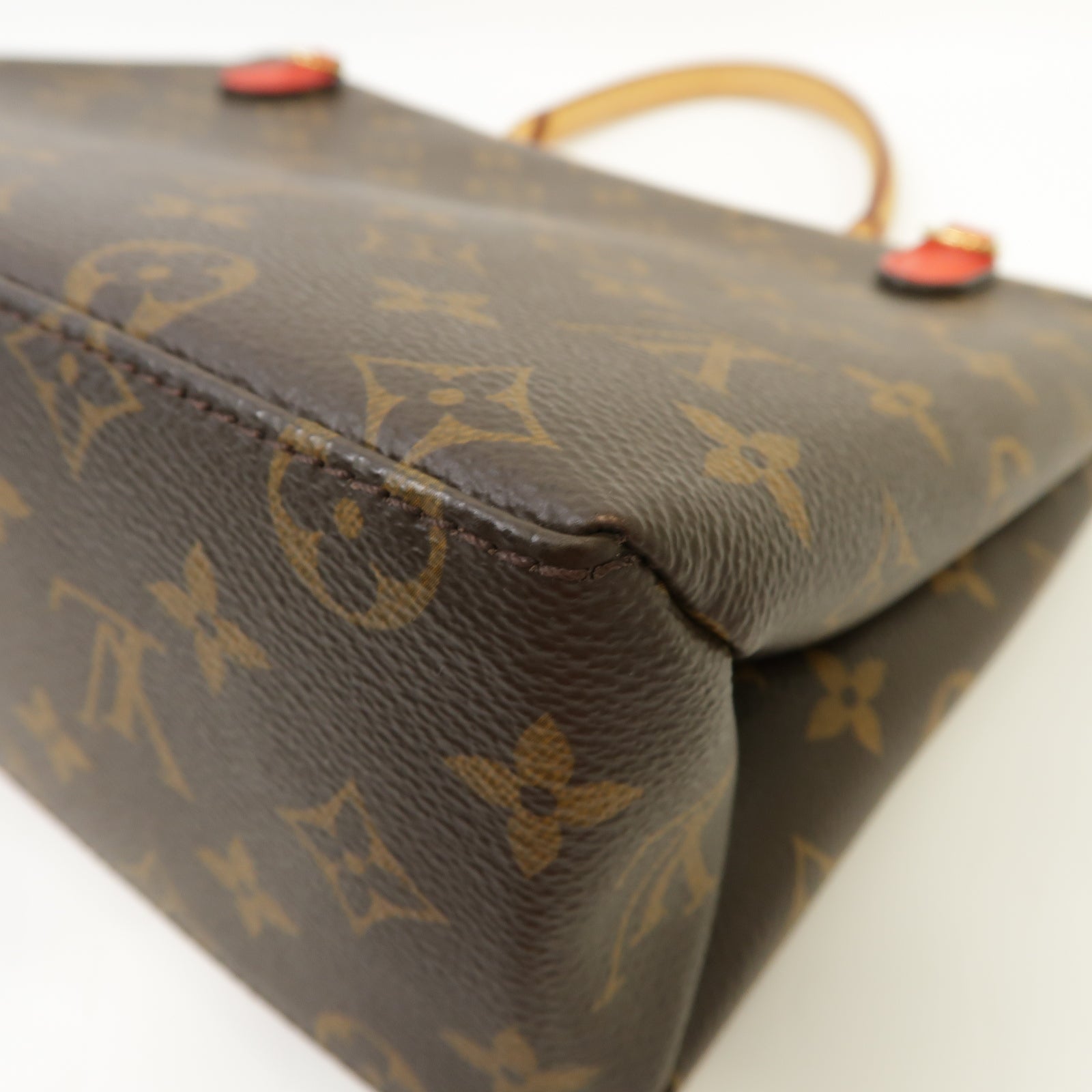 LOUIS VUITTON Monogram Marignan金扣手挽肩背兩用袋啡色/紅色