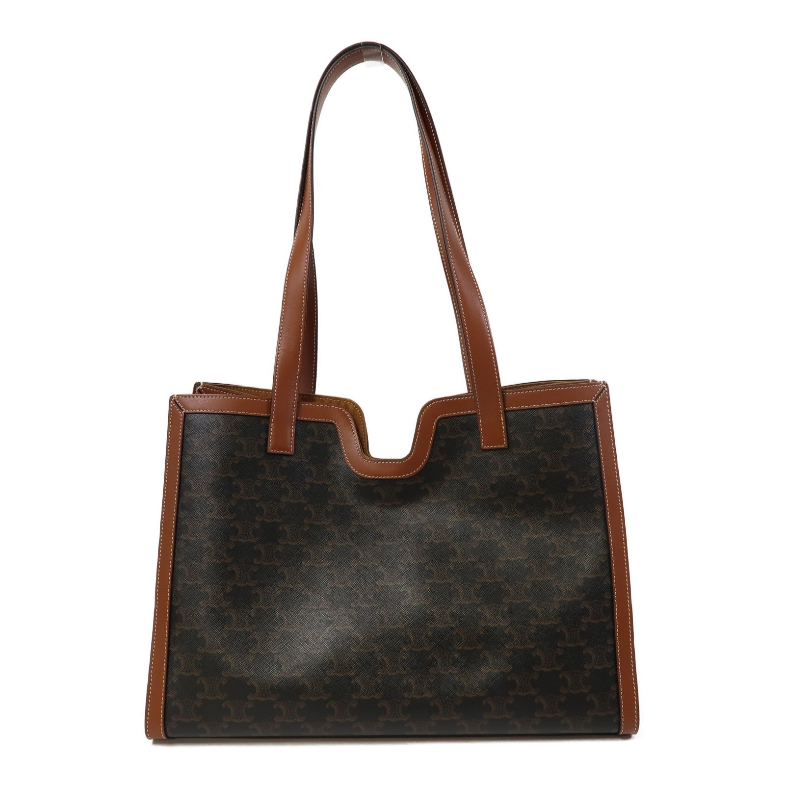 CELINE 塗層帆布Cabas 16金扣肩背袋啡色