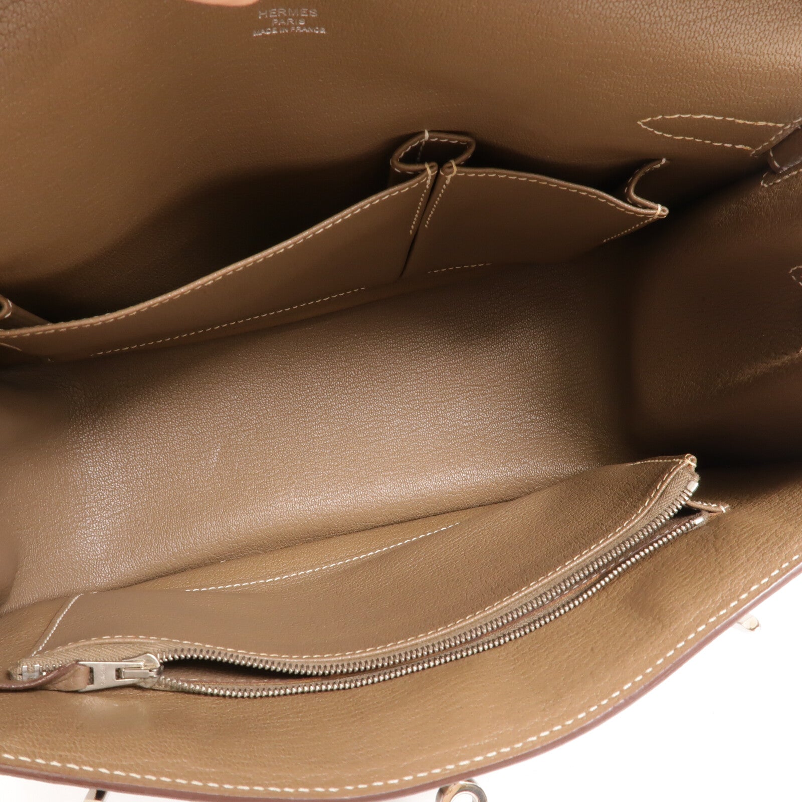 HERMES Togo皮革Jypsiere肩背袋Etoupe