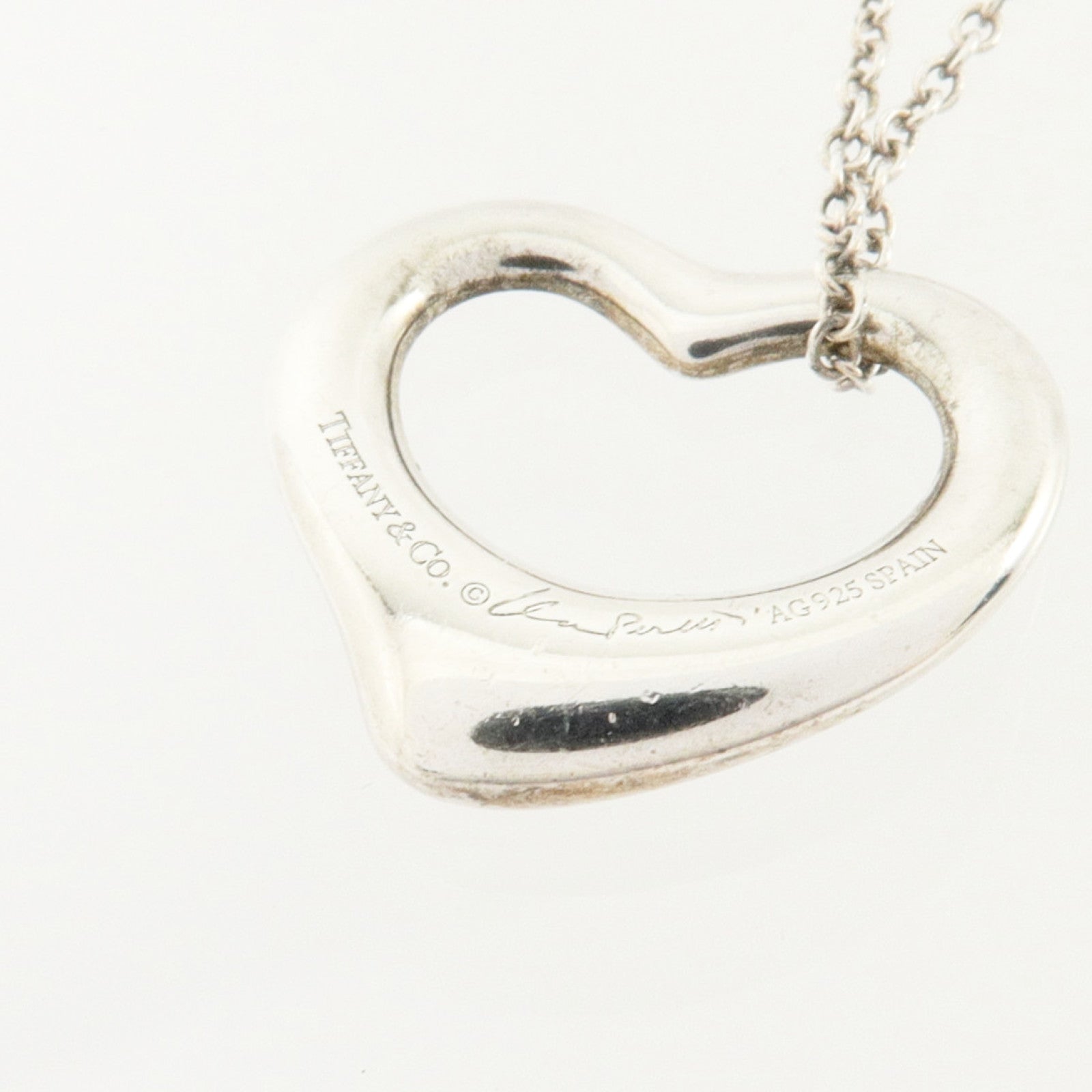 TIFFANY＆CO 925純銀Elsa Peretti Open Heart Necklace項鏈