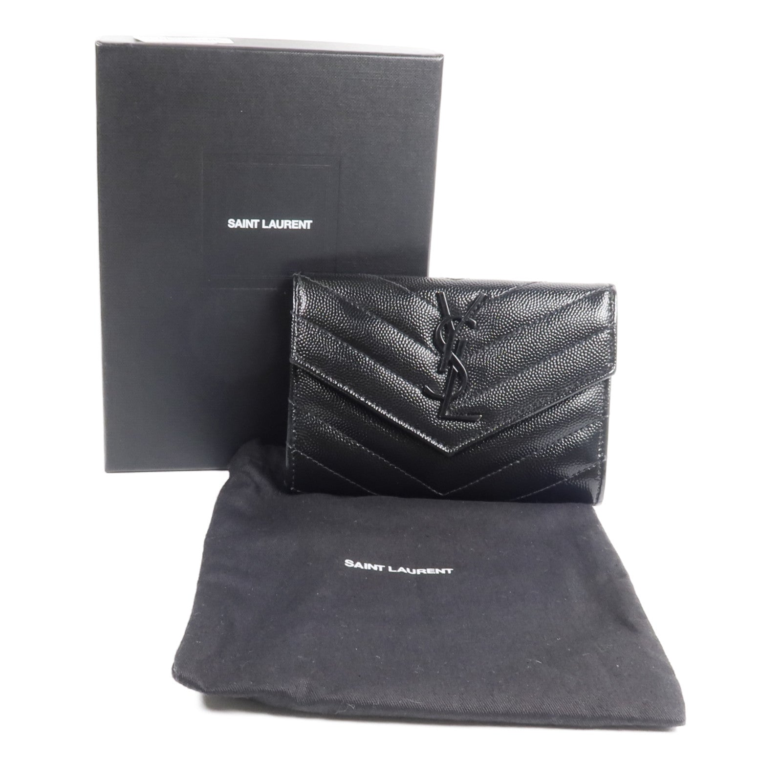YVES SAINT LAURENT 牛皮皮革Small Envelope Wallet錢包