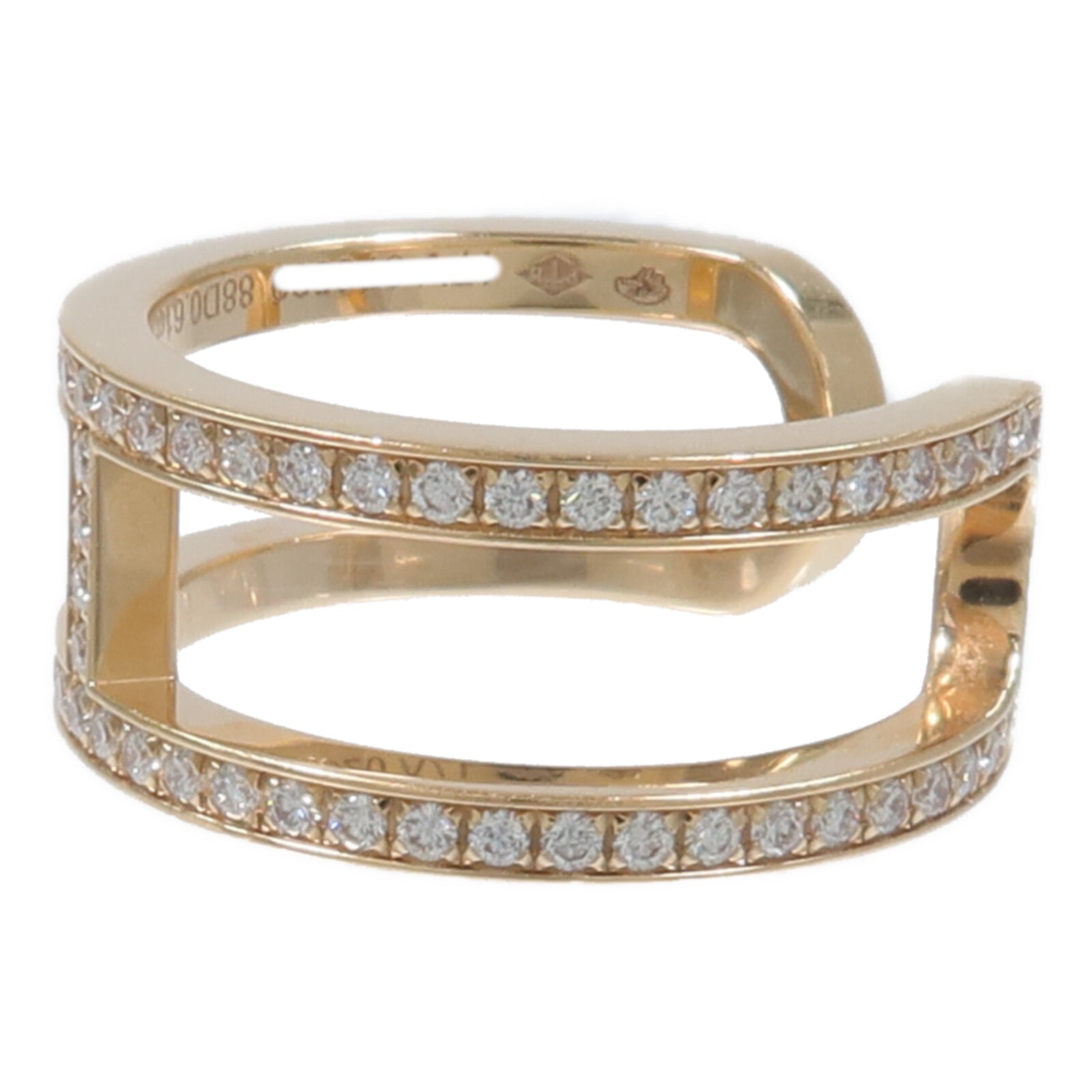 HERMES 18K玫瑰金Ever Chaine d'ancre Ring鑽石戒指