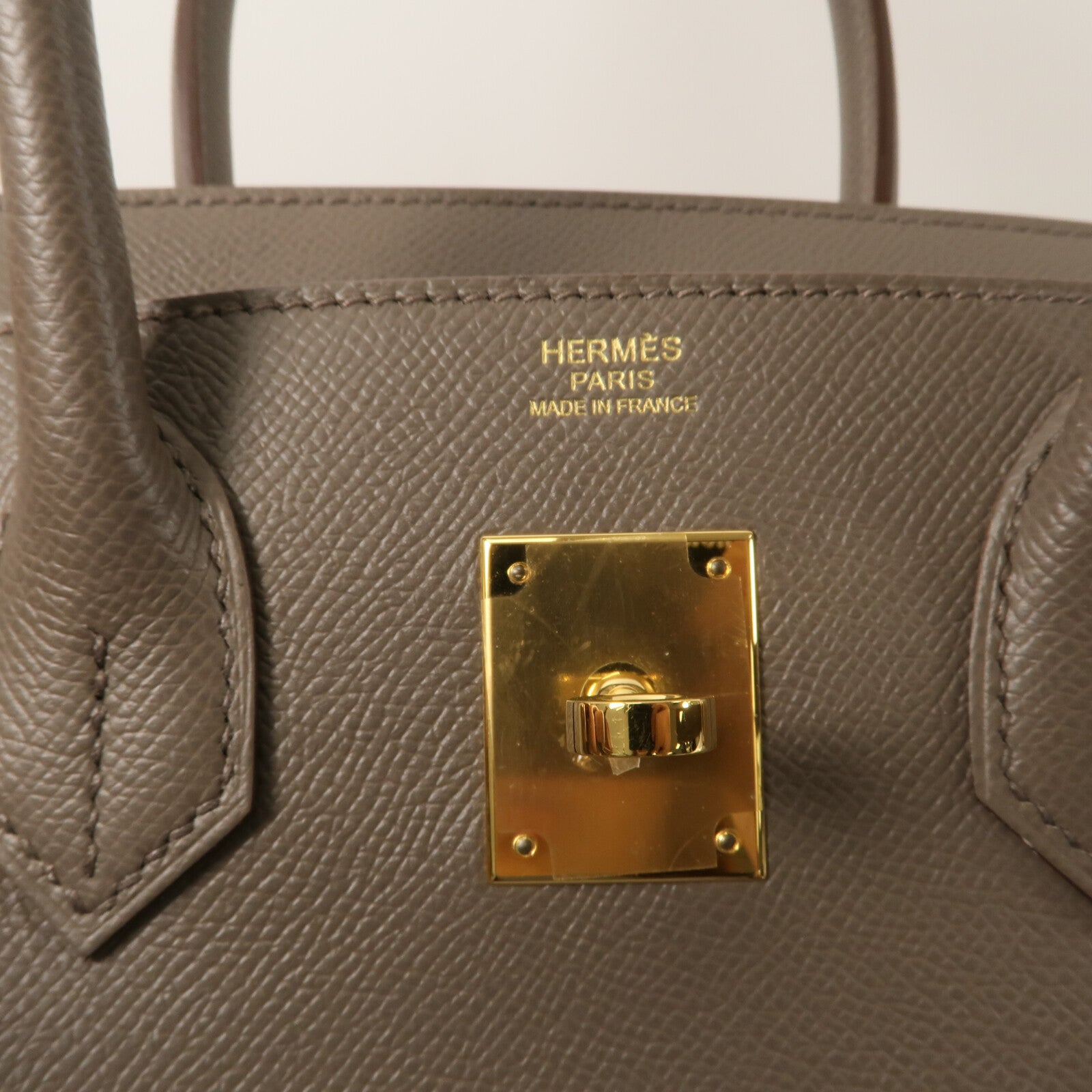 HERMES Epsom皮革Birkin 30手挽袋Etain