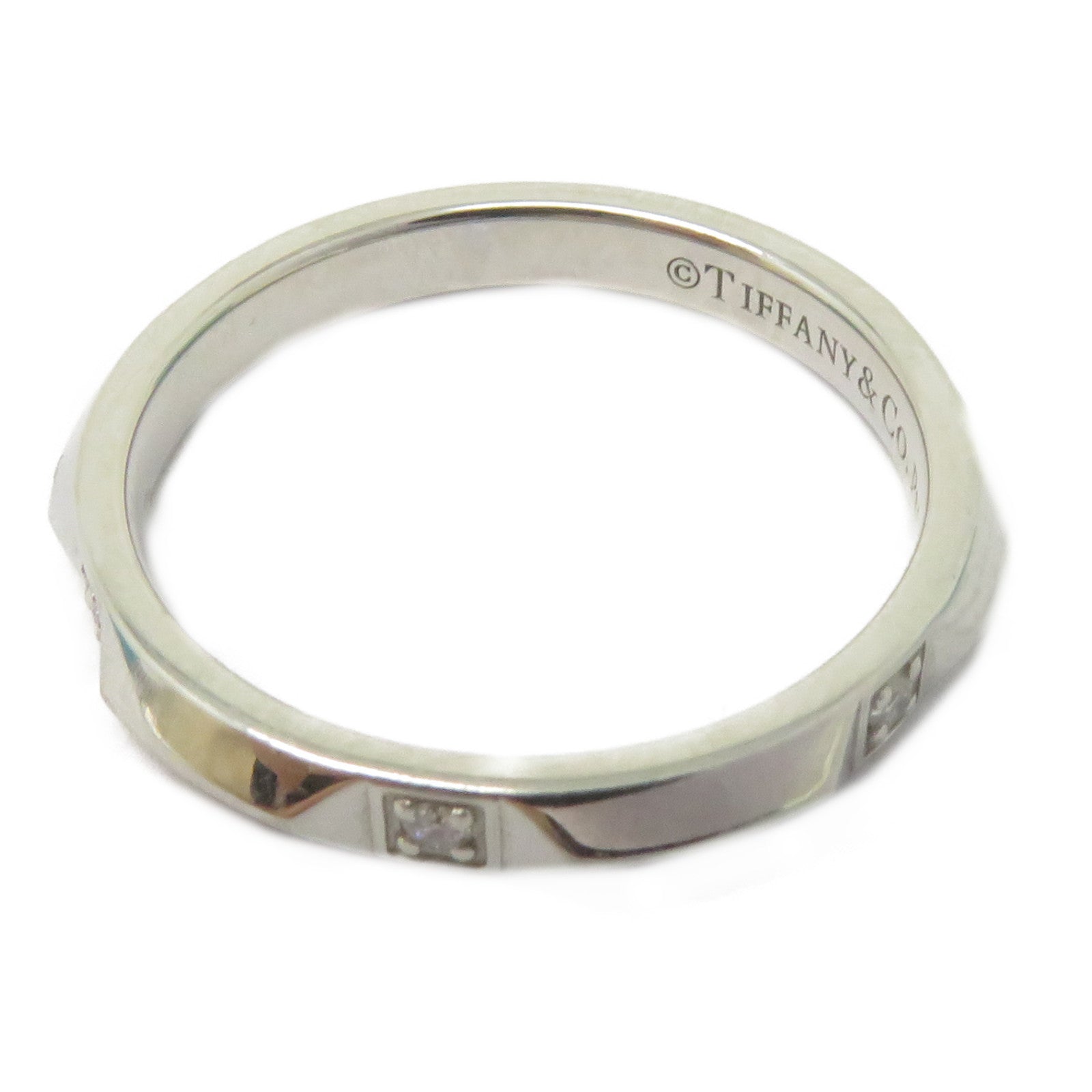 TIFFANY＆CO PT950鉑金Diamond Ring 0.05ct鑽石戒指US#7.5