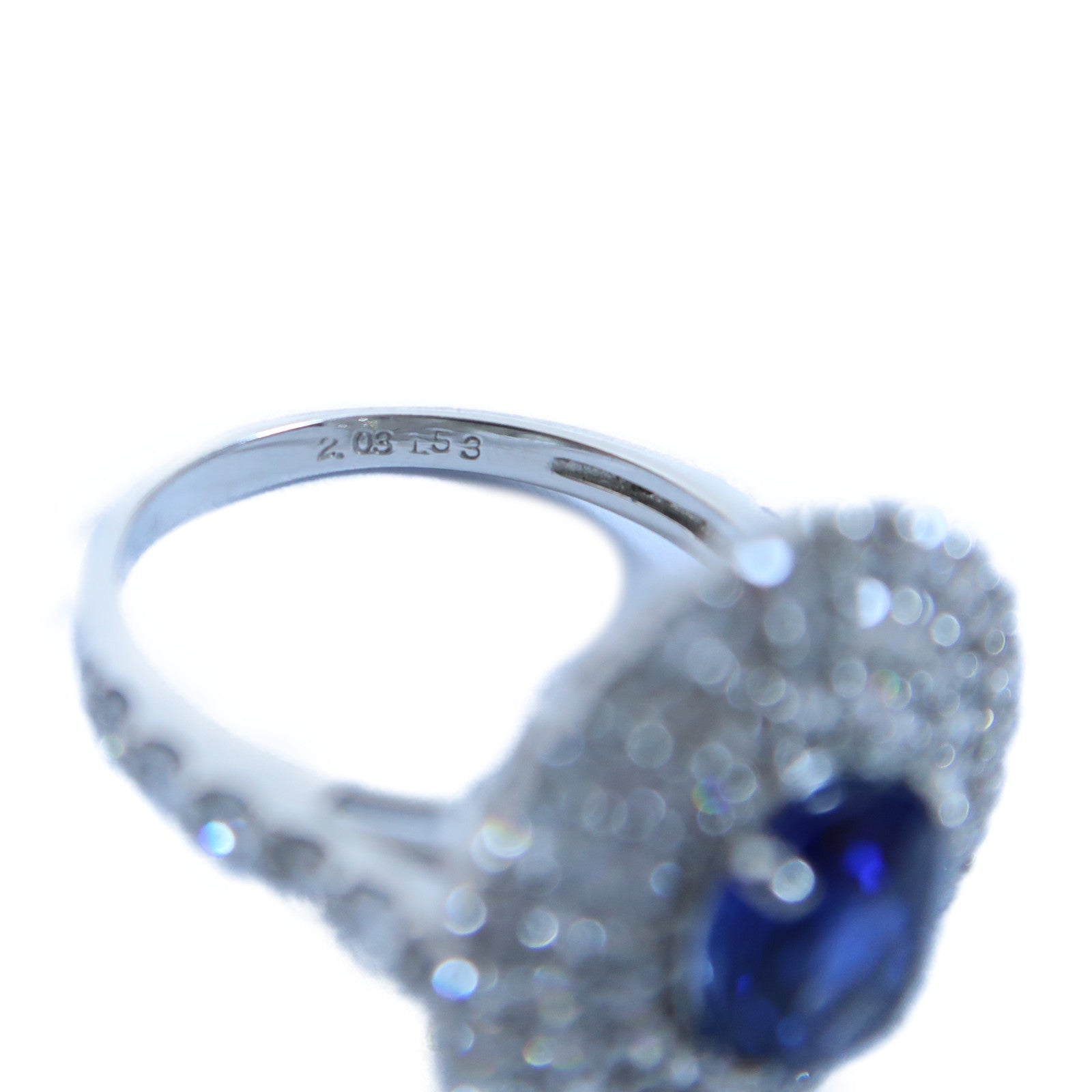 JEWELRY 【激減優惠】PT950鉑金Sapphire Ring 2.03ct藍寶石/1.53ct鑽石戒指US#6