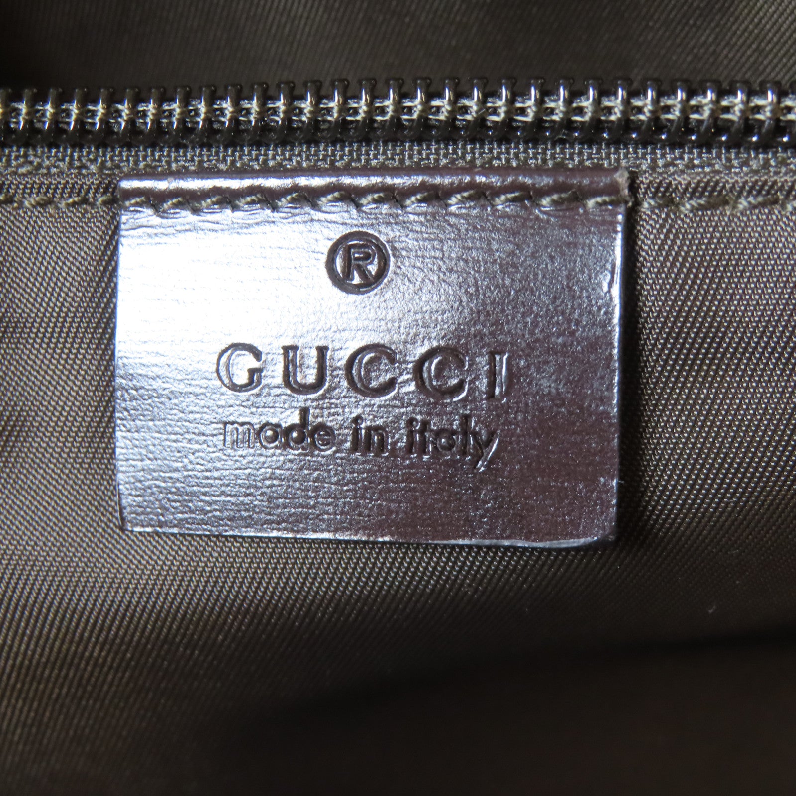 GUCCI 塗層帆布2 Way Shoulder銀扣手挽肩背兩用袋啡色