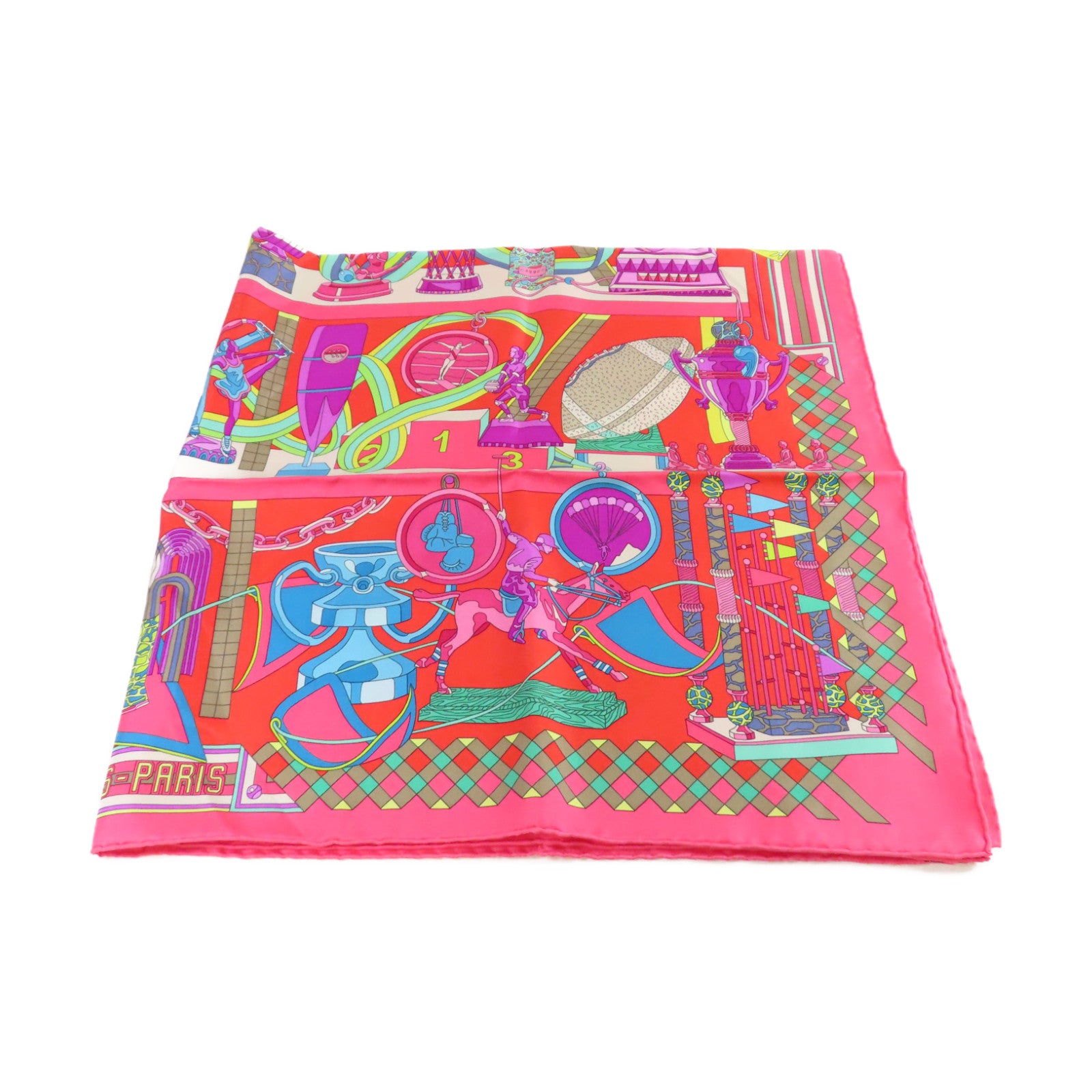 HERMES 【激減優惠】絲質90x90 Scarf絲巾粉紅/紅色/彩色
